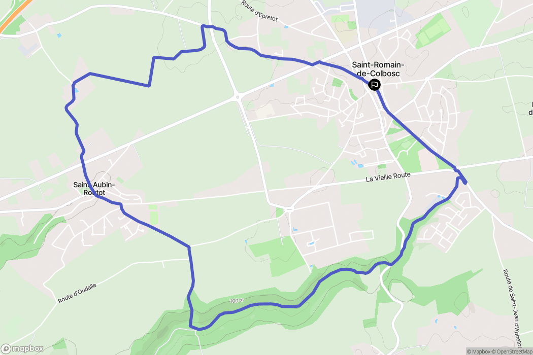 Saint-Romain-de-Colbosc : carte du parcours de randonnée - France
