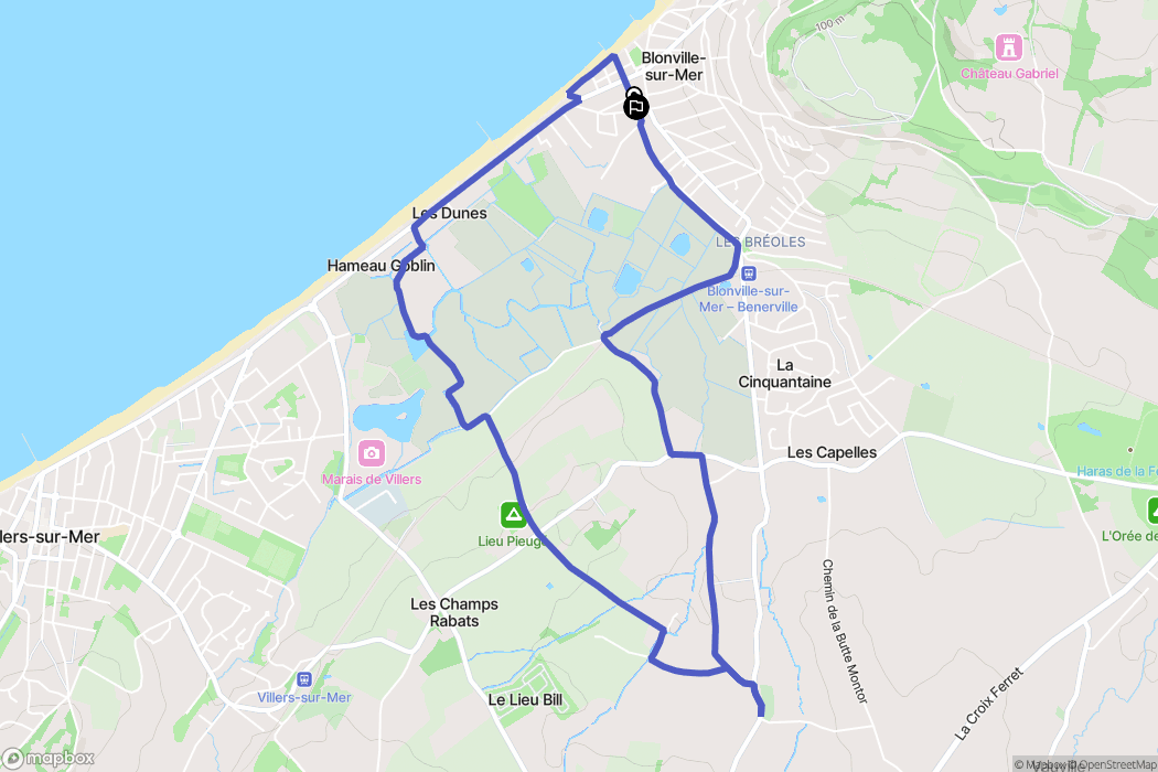 Blonville-sur-Mer : carte du parcours de randonnée - France