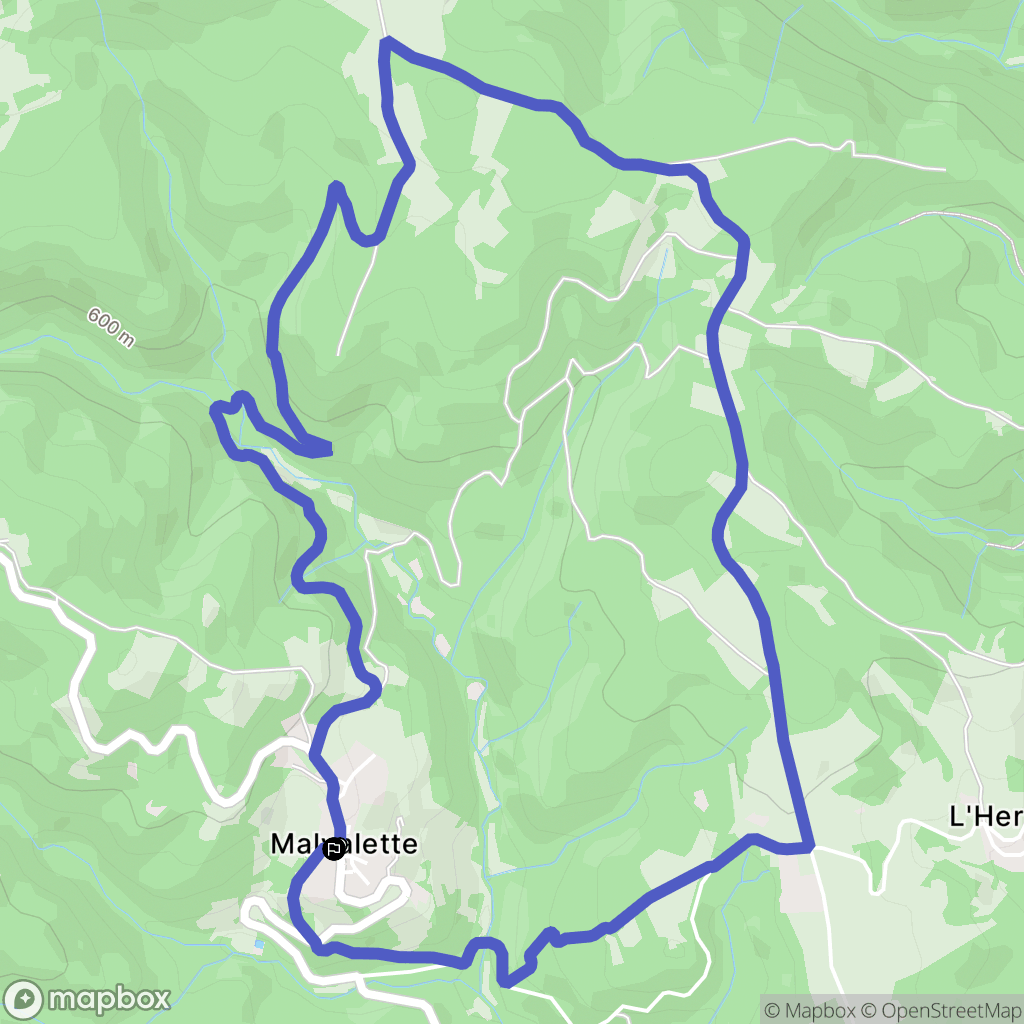 Malvalette : carte du parcours de randonnée - France