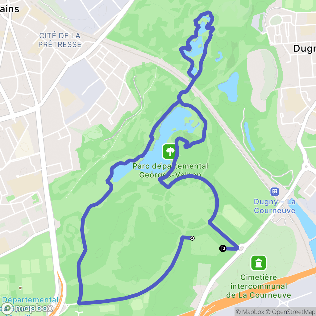 La Courneuve : carte du parcours de randonnée - France