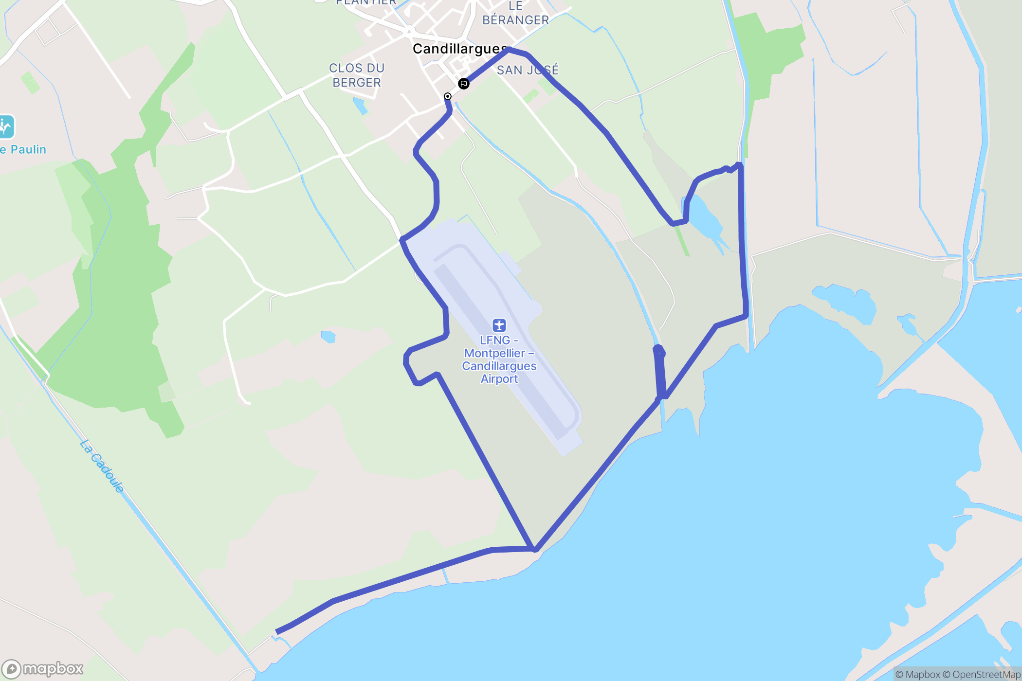 Candillargues : carte du parcours de randonnée - France