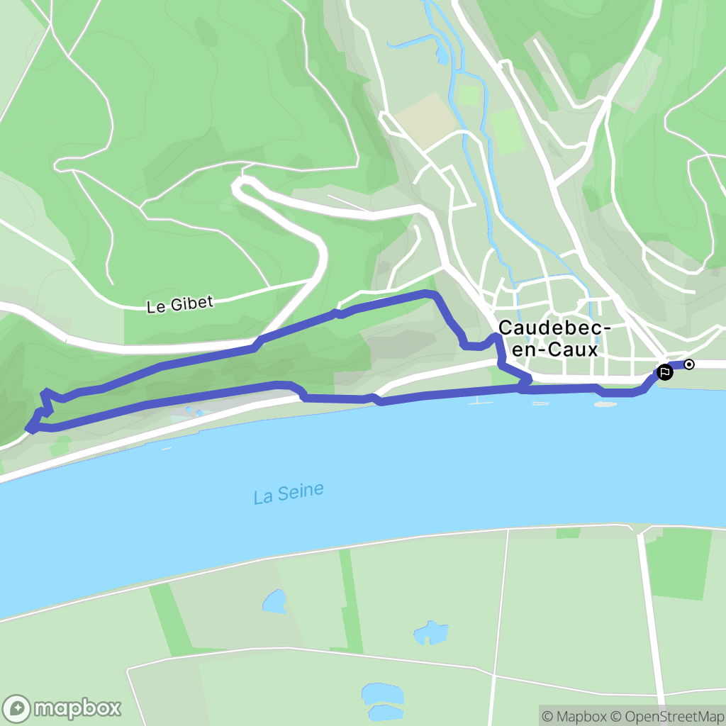 Caudebec-en-Caux : carte du parcours de randonnée - France