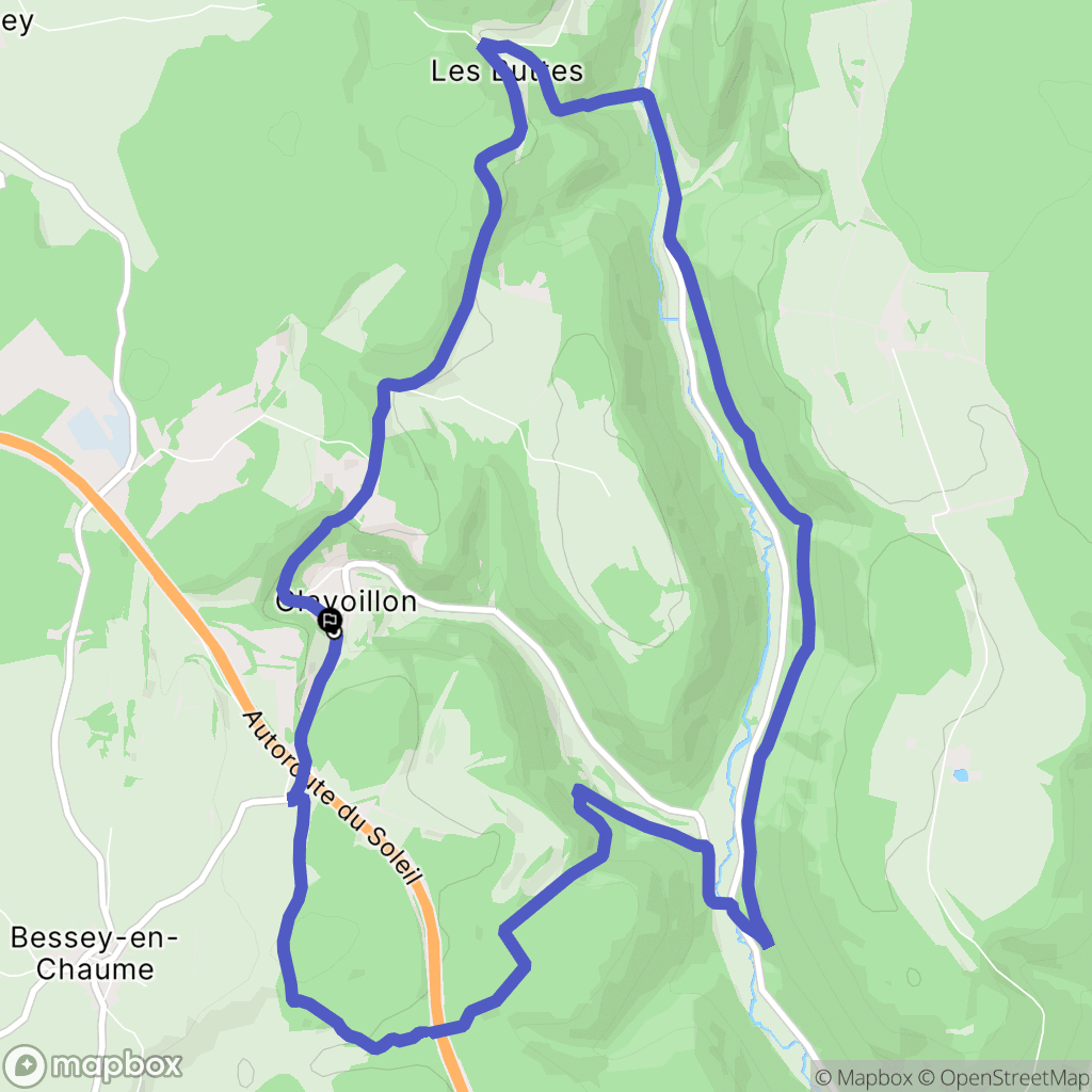Bessey-en-Chaume : carte du parcours de randonnée - France