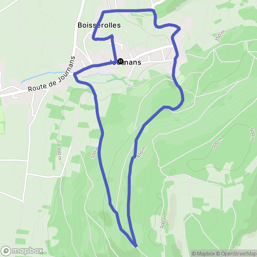 Journans : carte du parcours de randonnée - France