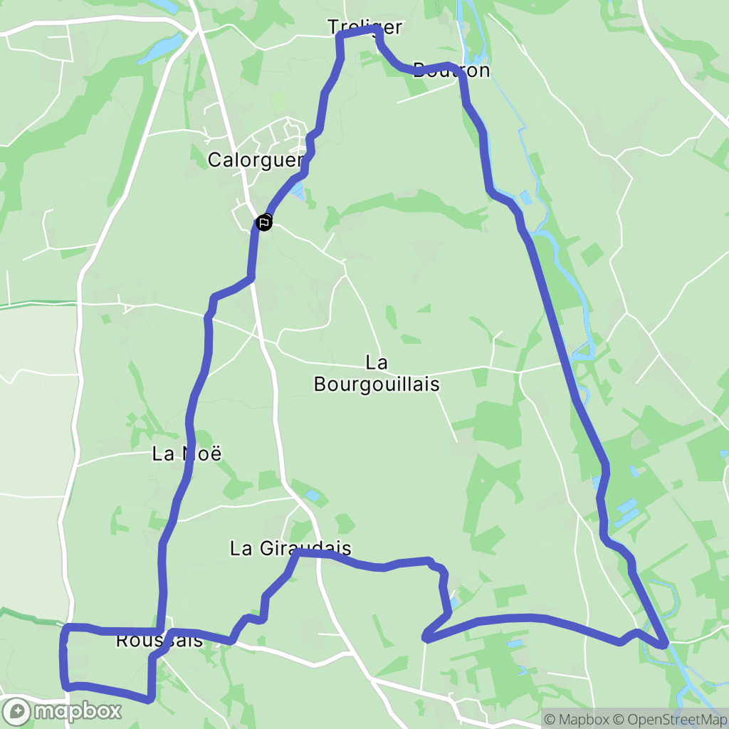 Calorguen : carte du parcours de randonnée - France