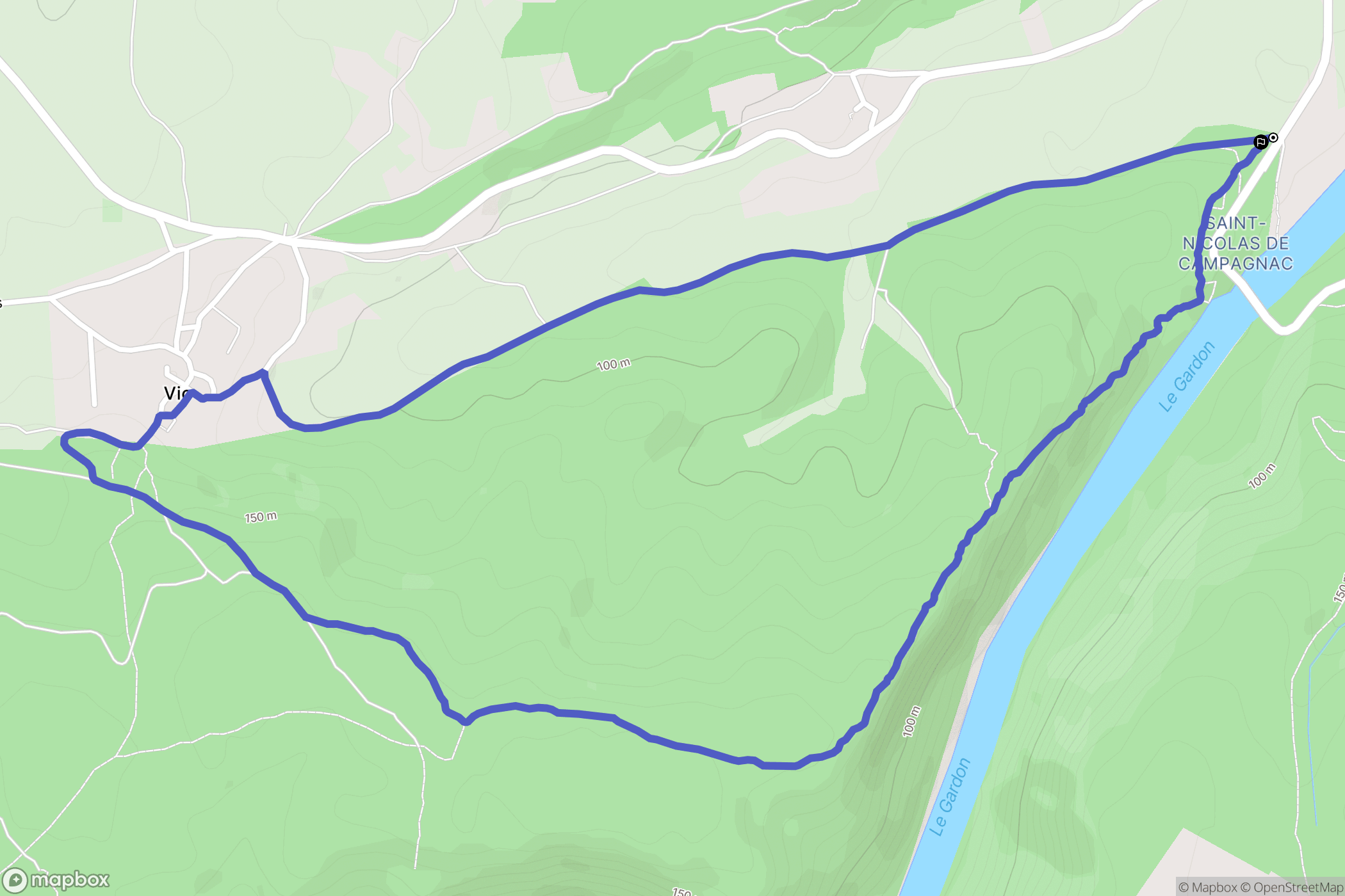 Sainte-Anastasie : carte du parcours de randonnée - France