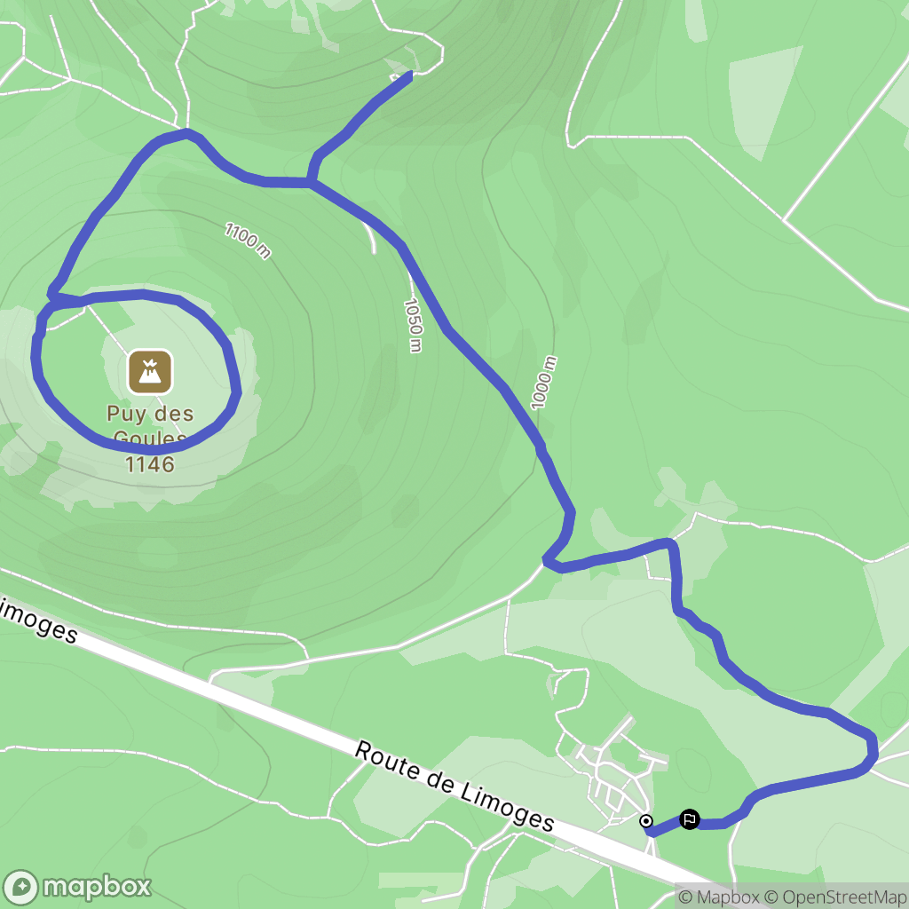 Orcines : carte du parcours de randonnée - France