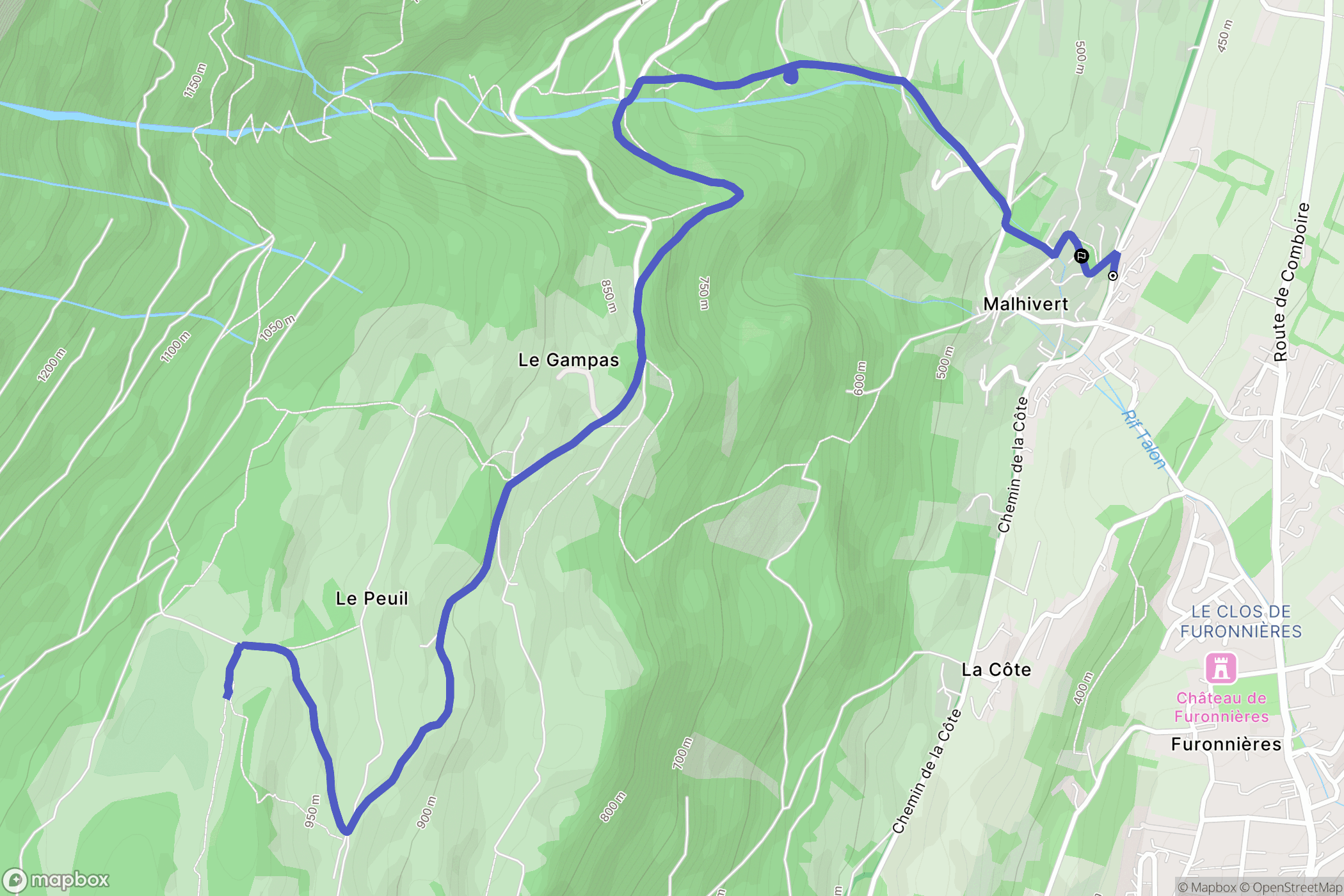 Claix : carte du parcours de randonnée - France