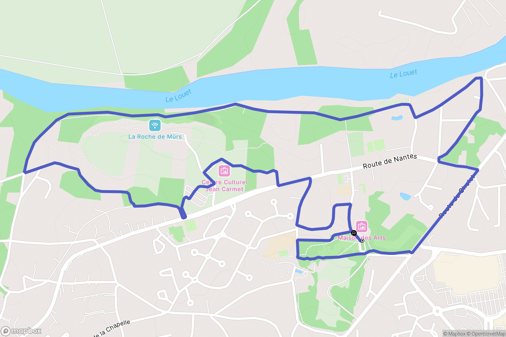 Mûrs-Erigné : carte du parcours de randonnée - France