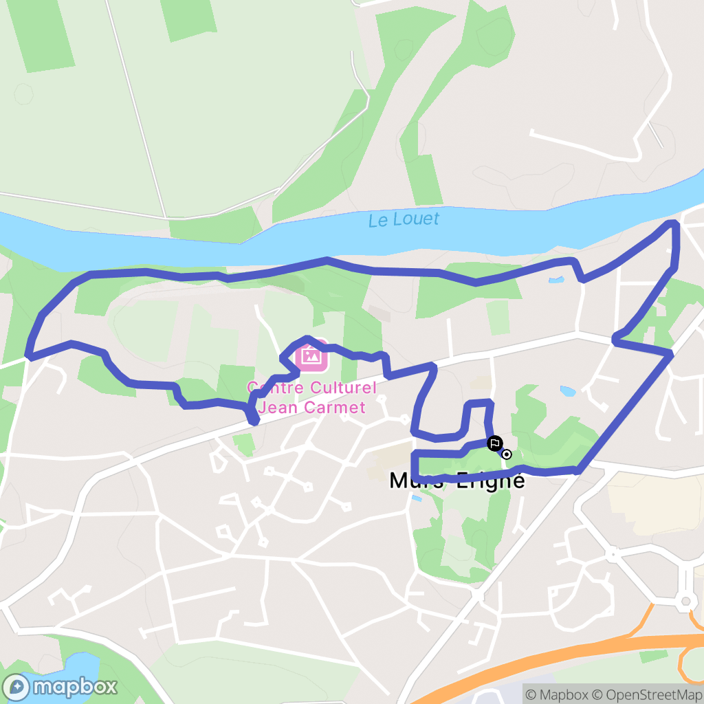 Mûrs-Erigné : carte du parcours de randonnée - France