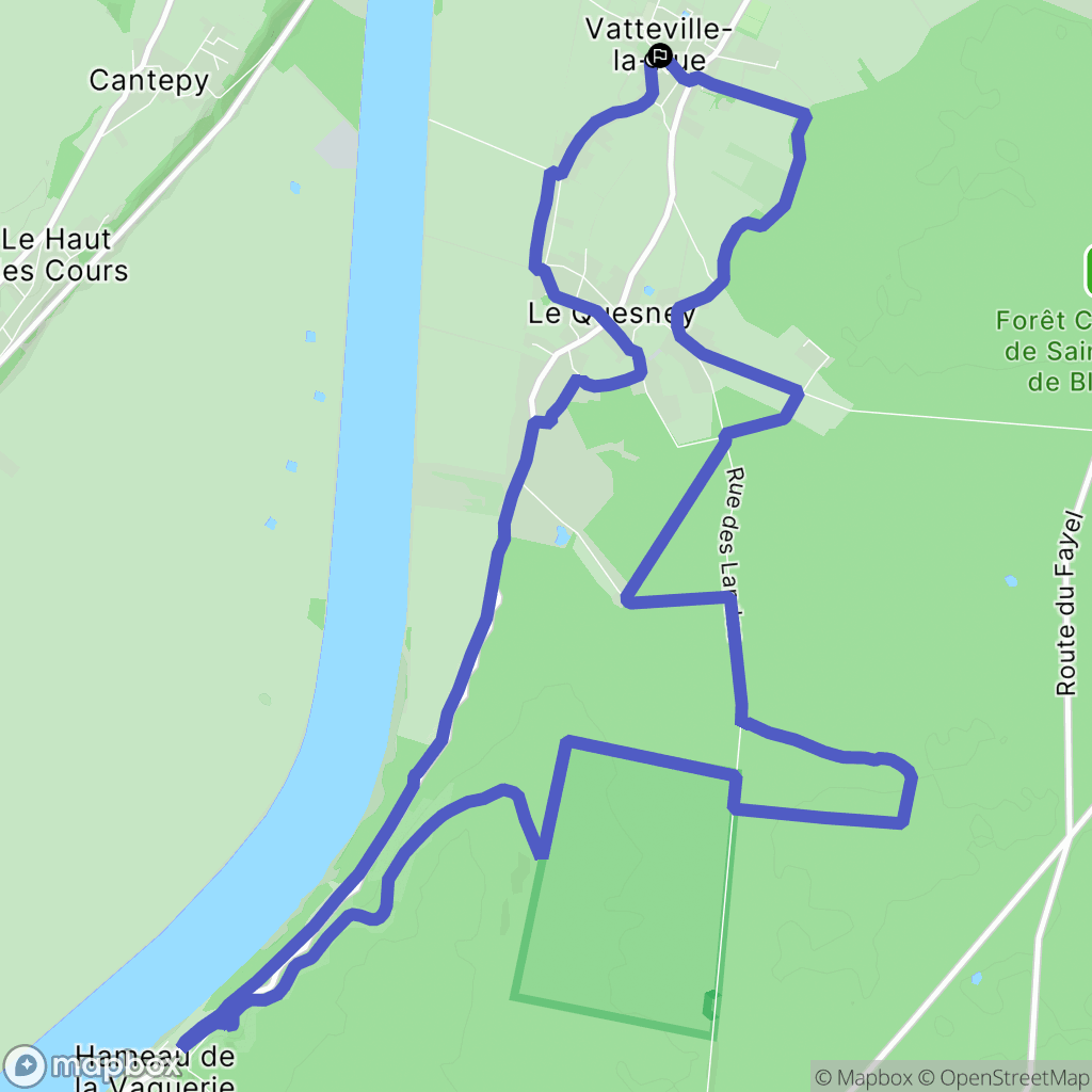 Vatteville-la-Rue : carte du parcours de randonnée - France