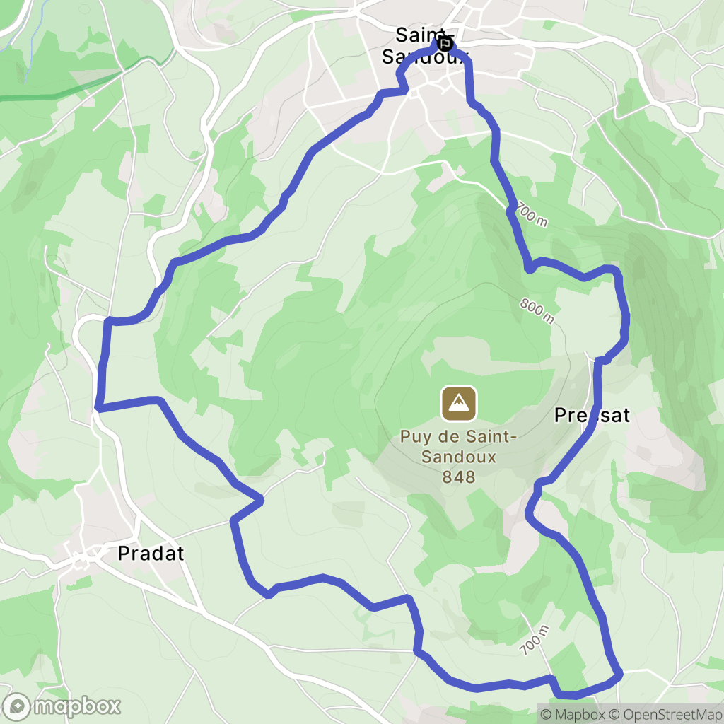 Saint-Sandoux : carte du parcours de randonnée - France