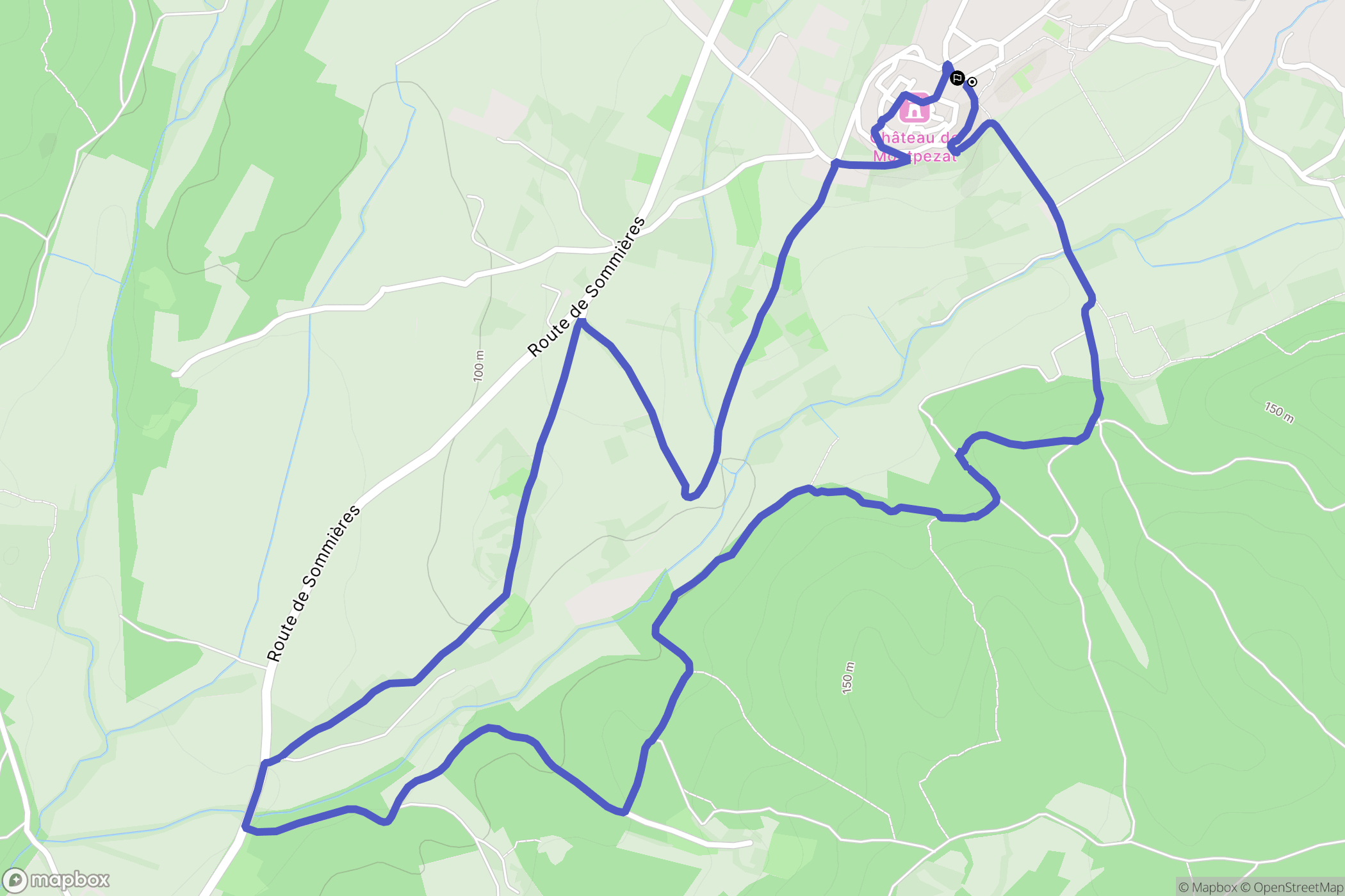 Montpezat : carte du parcours de randonnée - France