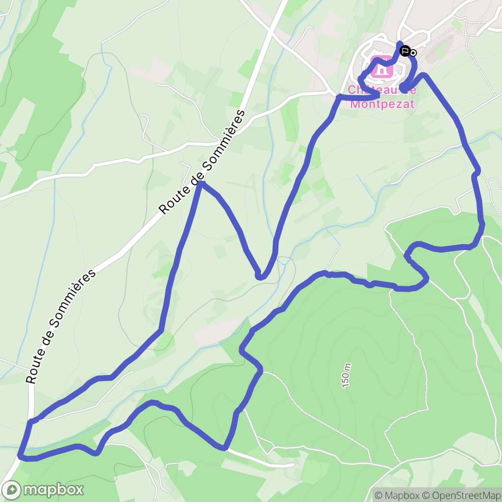 Montpezat : carte du parcours de randonnée - France