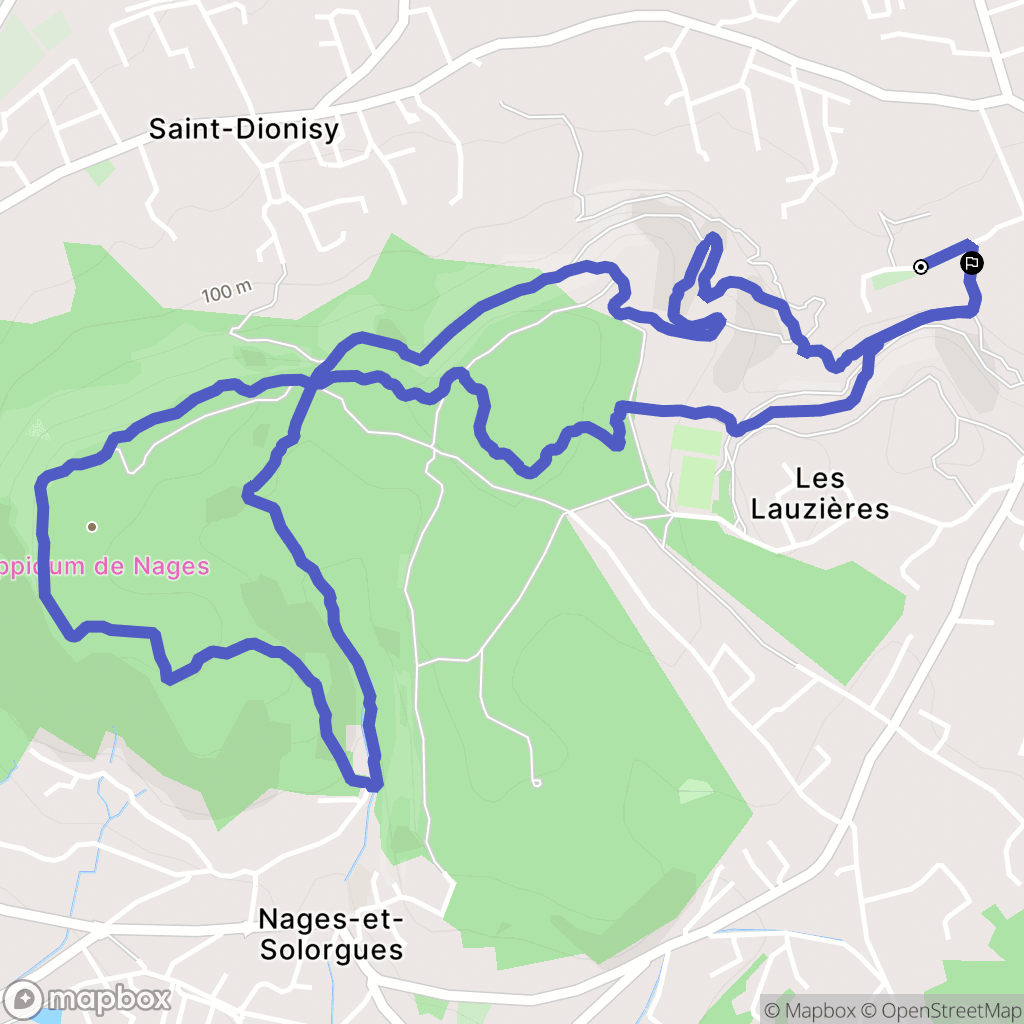Langlade : carte du parcours de randonnée - France
