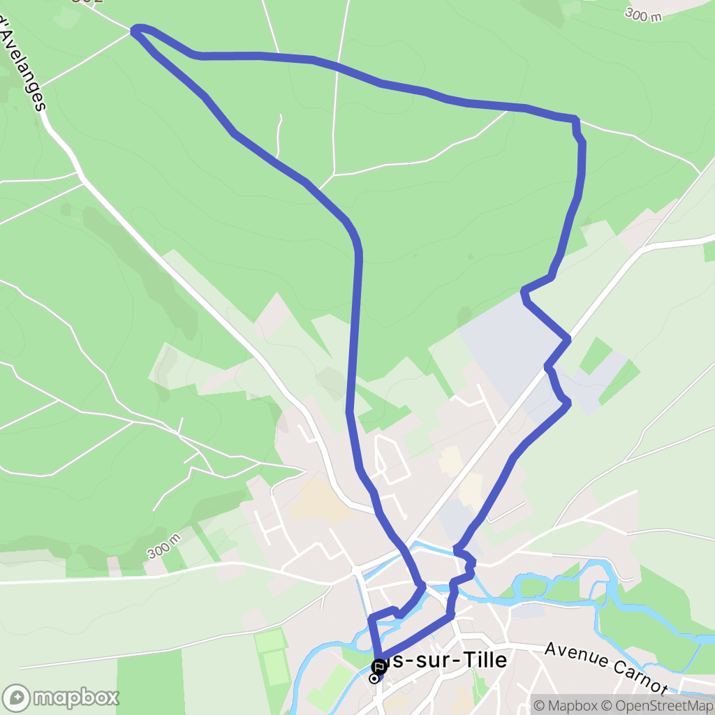 Is-sur-Tille : carte du parcours de randonnée - France
