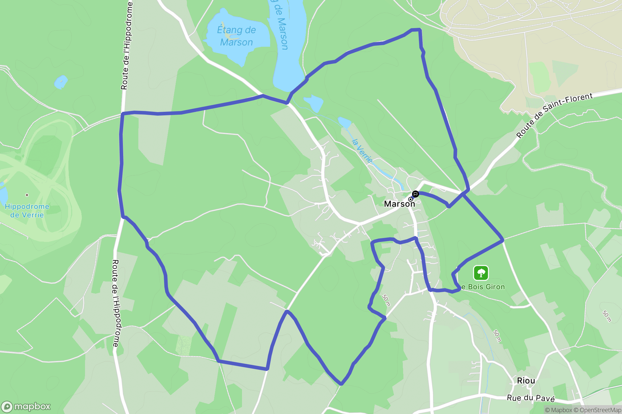 Rou-Marson : carte du parcours de randonnée - France