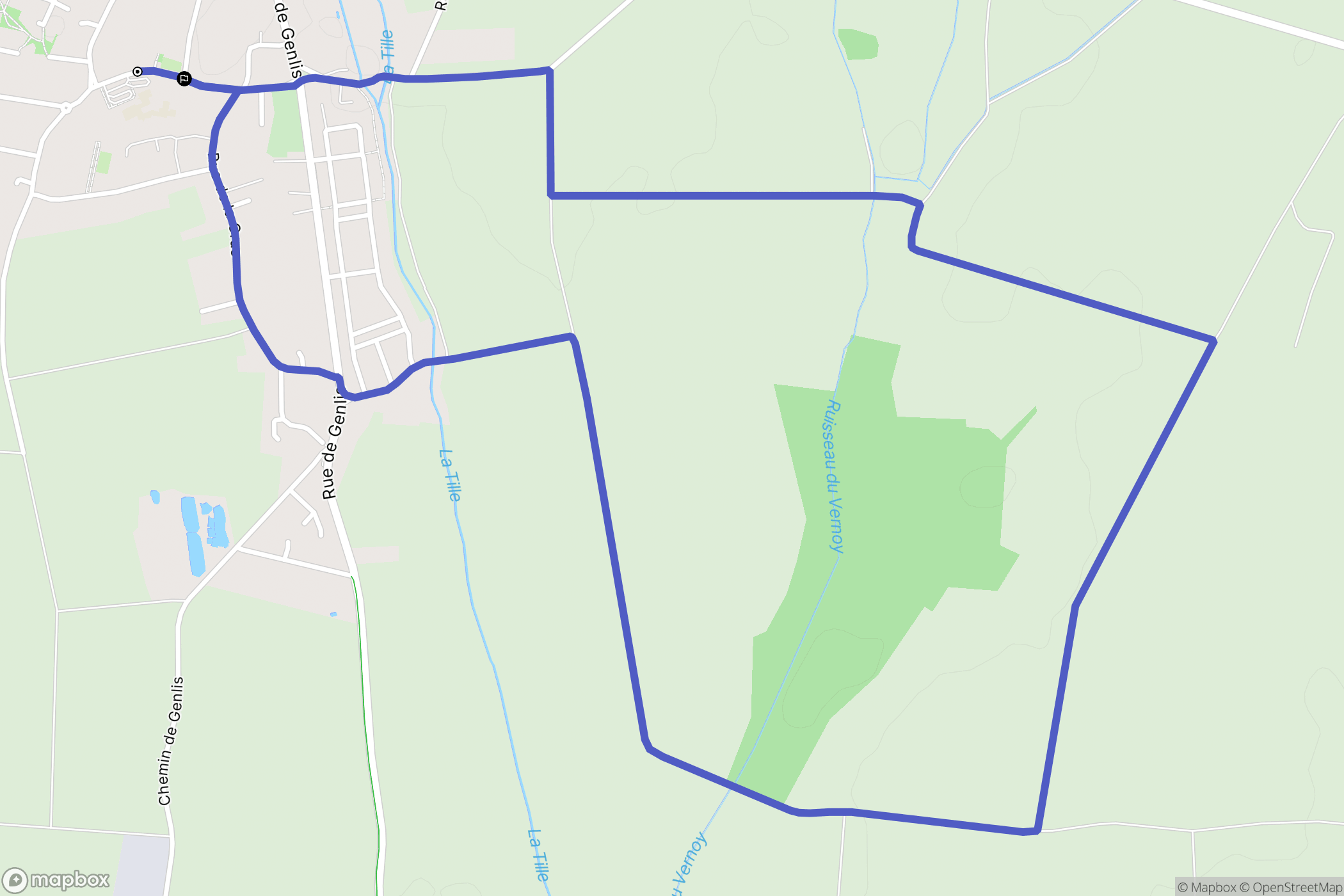 Arc-sur-Tille : carte du parcours de randonnée - France