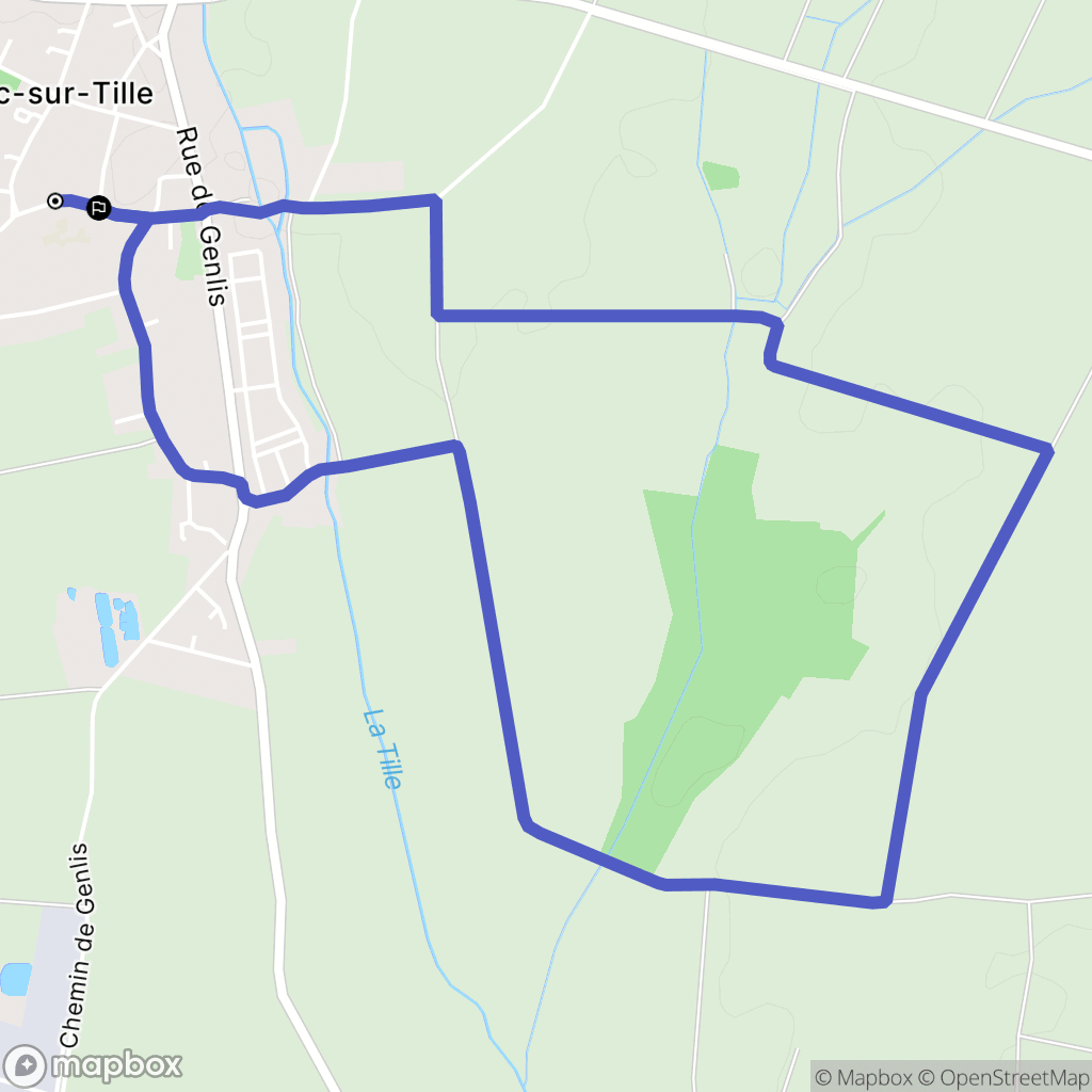Arc-sur-Tille : carte du parcours de randonnée - France