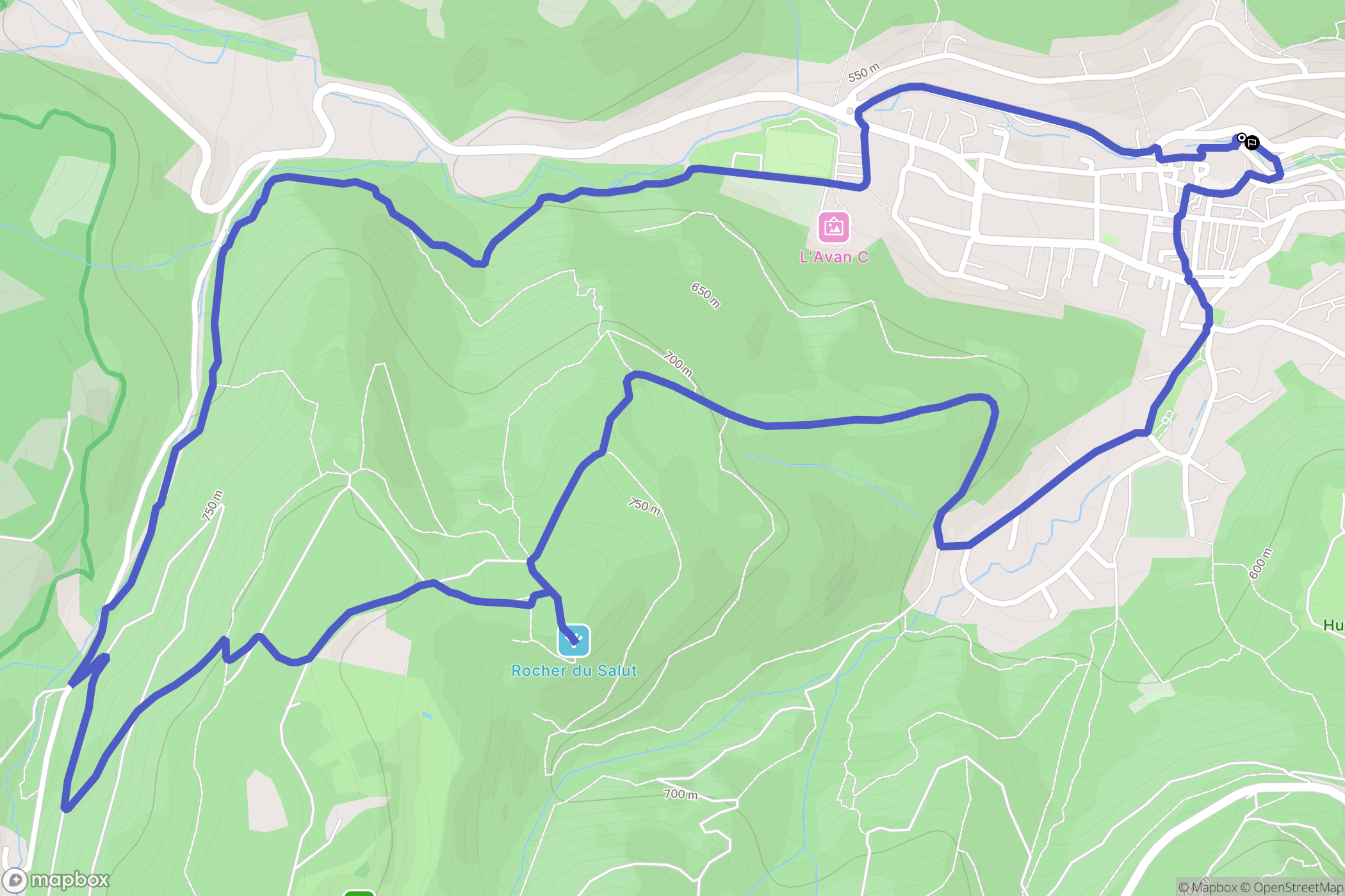 Royat : carte du parcours de randonnée - France