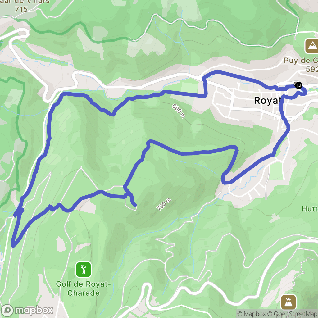 Royat : carte du parcours de randonnée - France