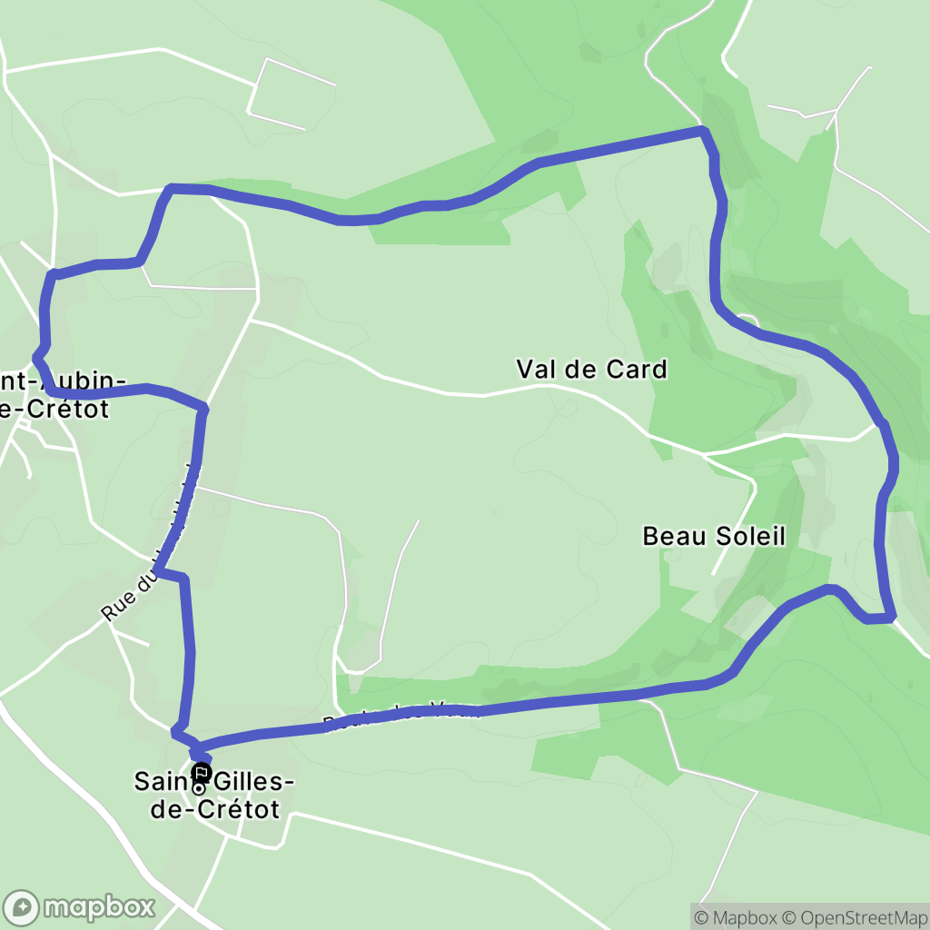 Saint-Gilles-de-Crétot : carte du parcours de randonnée - France