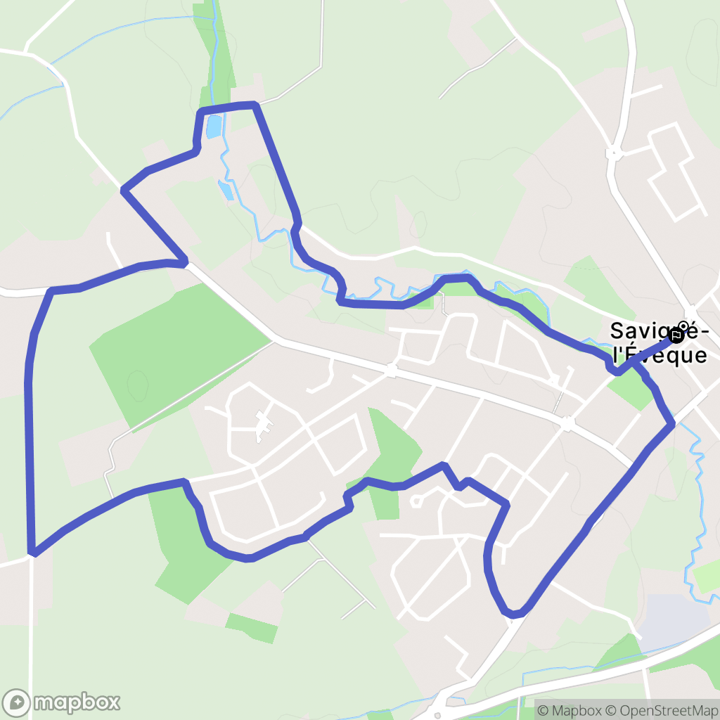 Savigné-l'Evêque : carte du parcours de randonnée - France