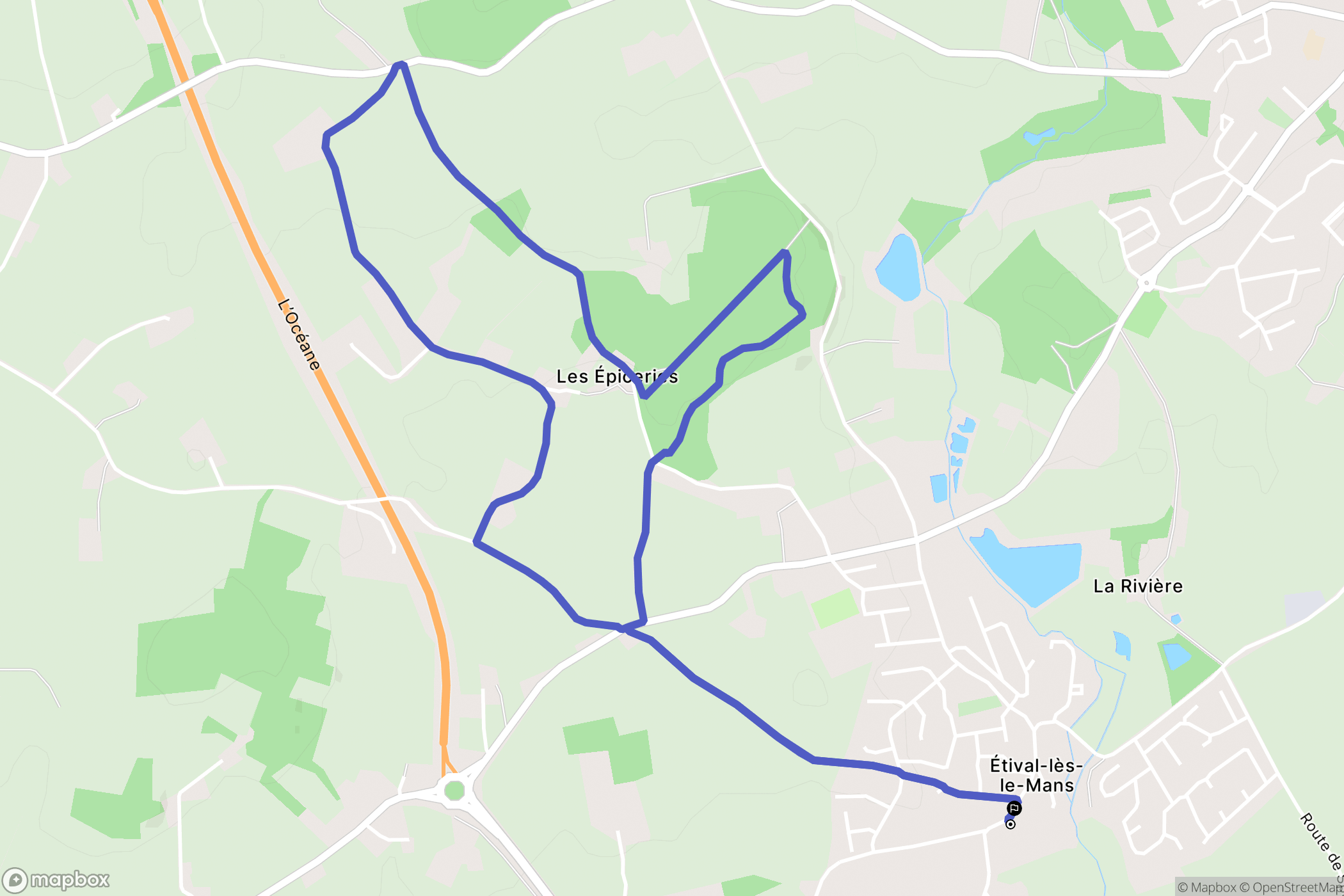 Etival-lès-le-Mans: routekaart voor buitenactiviteiten - France