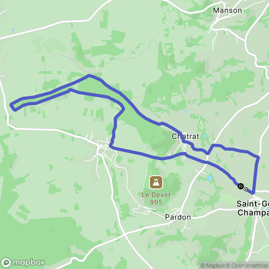 Saint-Genès-Champanelle : carte du parcours de randonnée - France