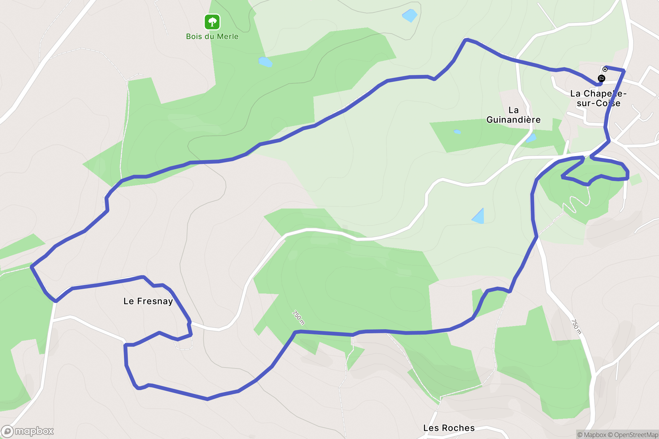 La Chapelle-sur-Coise : carte du parcours de randonnée - France