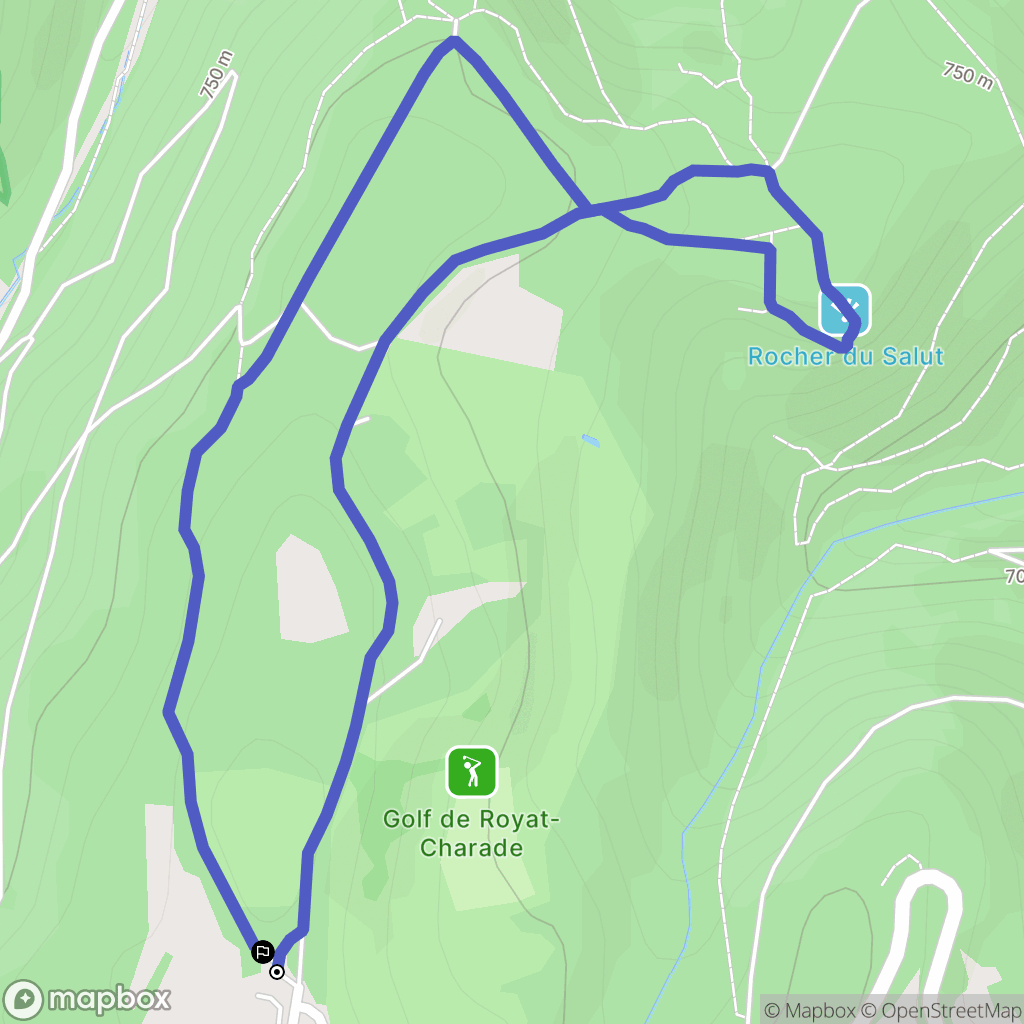 Royat : carte du parcours de randonnée - France
