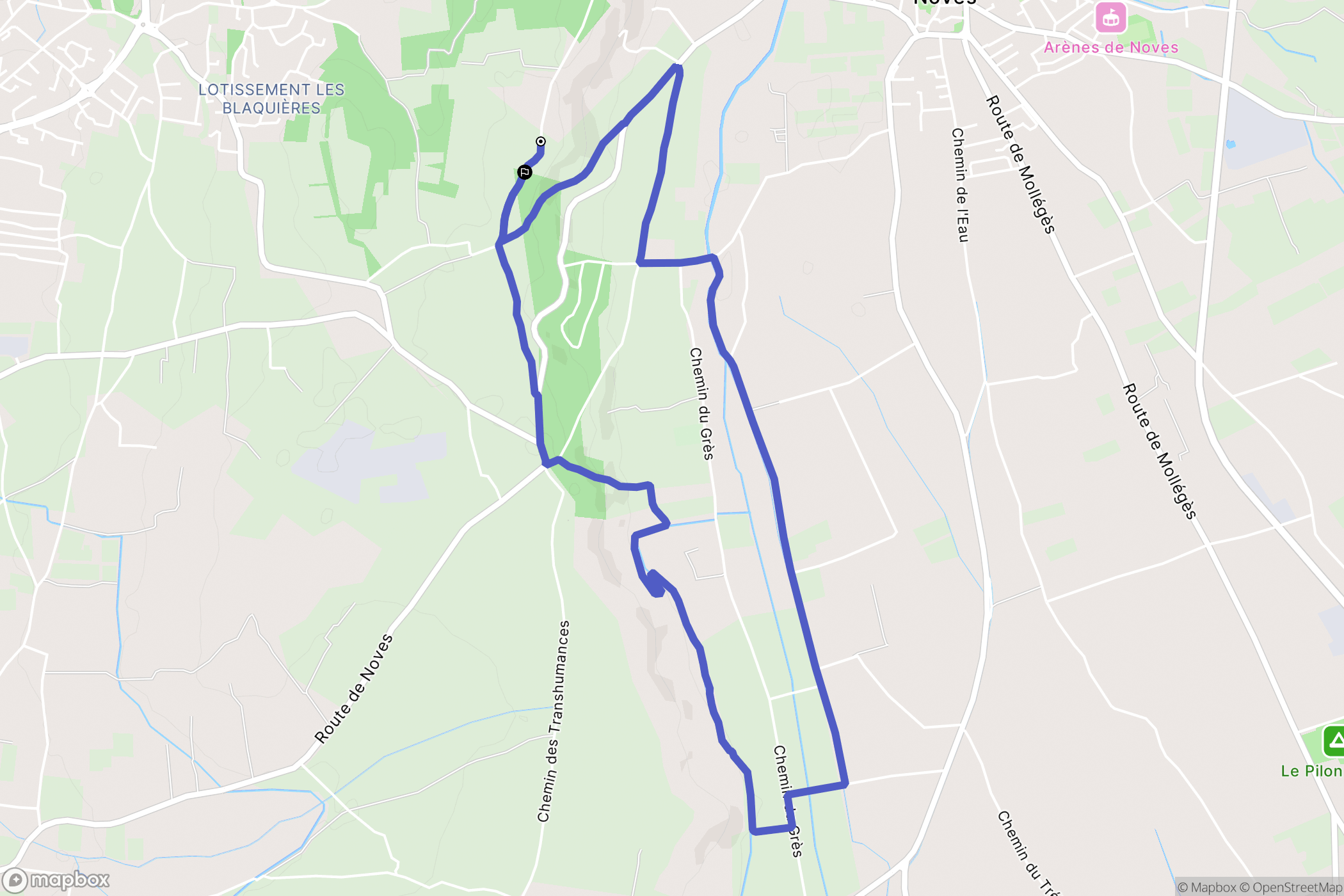 Noves : carte du parcours de randonnée - France