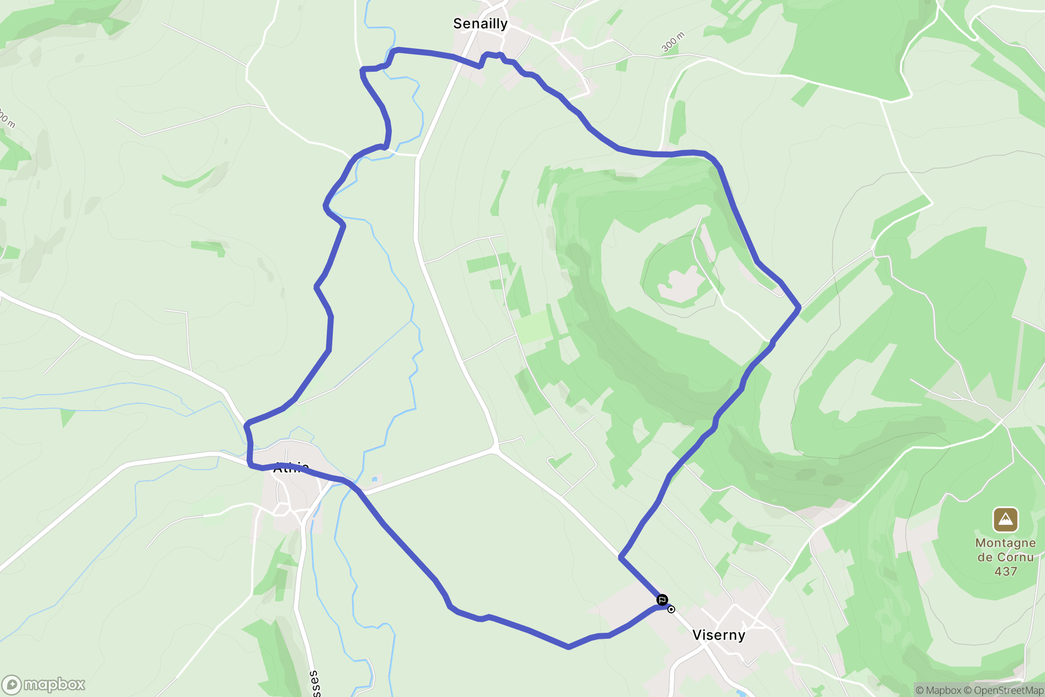 Viserny : carte du parcours de randonnée - France