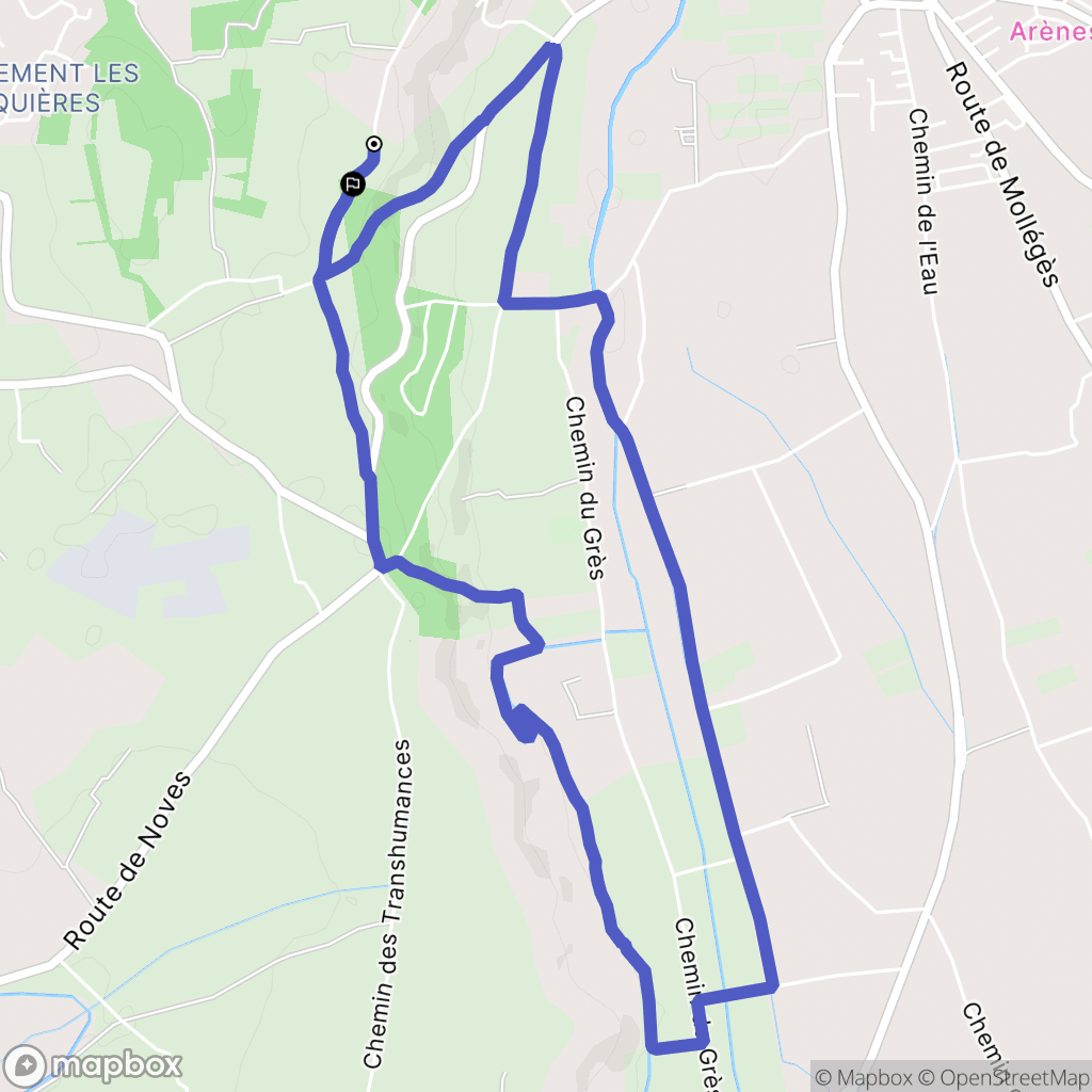 Noves : carte du parcours de randonnée - France