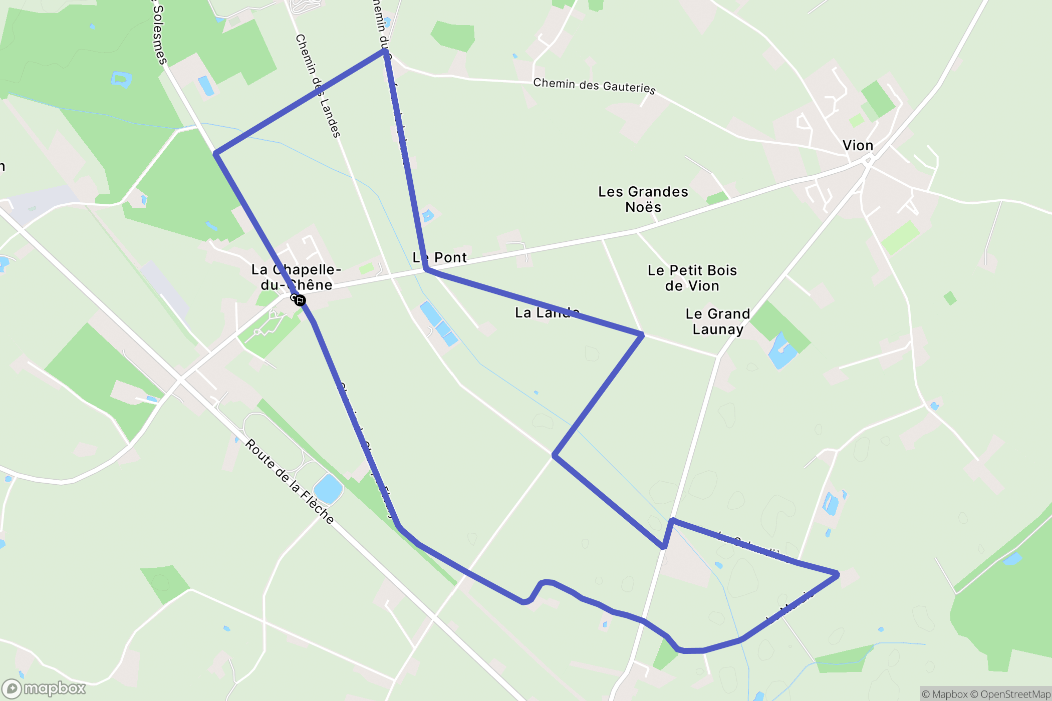 Vion : carte du parcours de randonnée - France