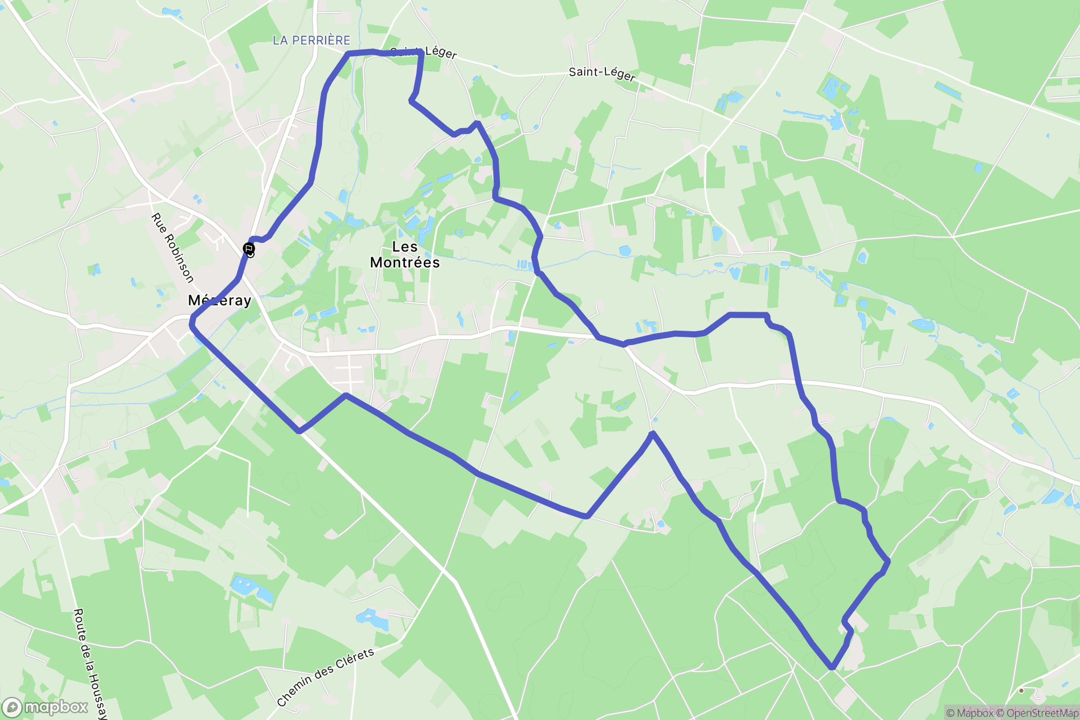 Mezeray : carte du parcours de randonnée - France