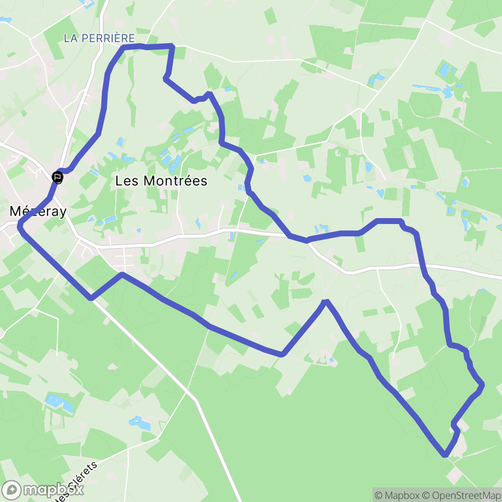 Mezeray : carte du parcours de randonnée - France
