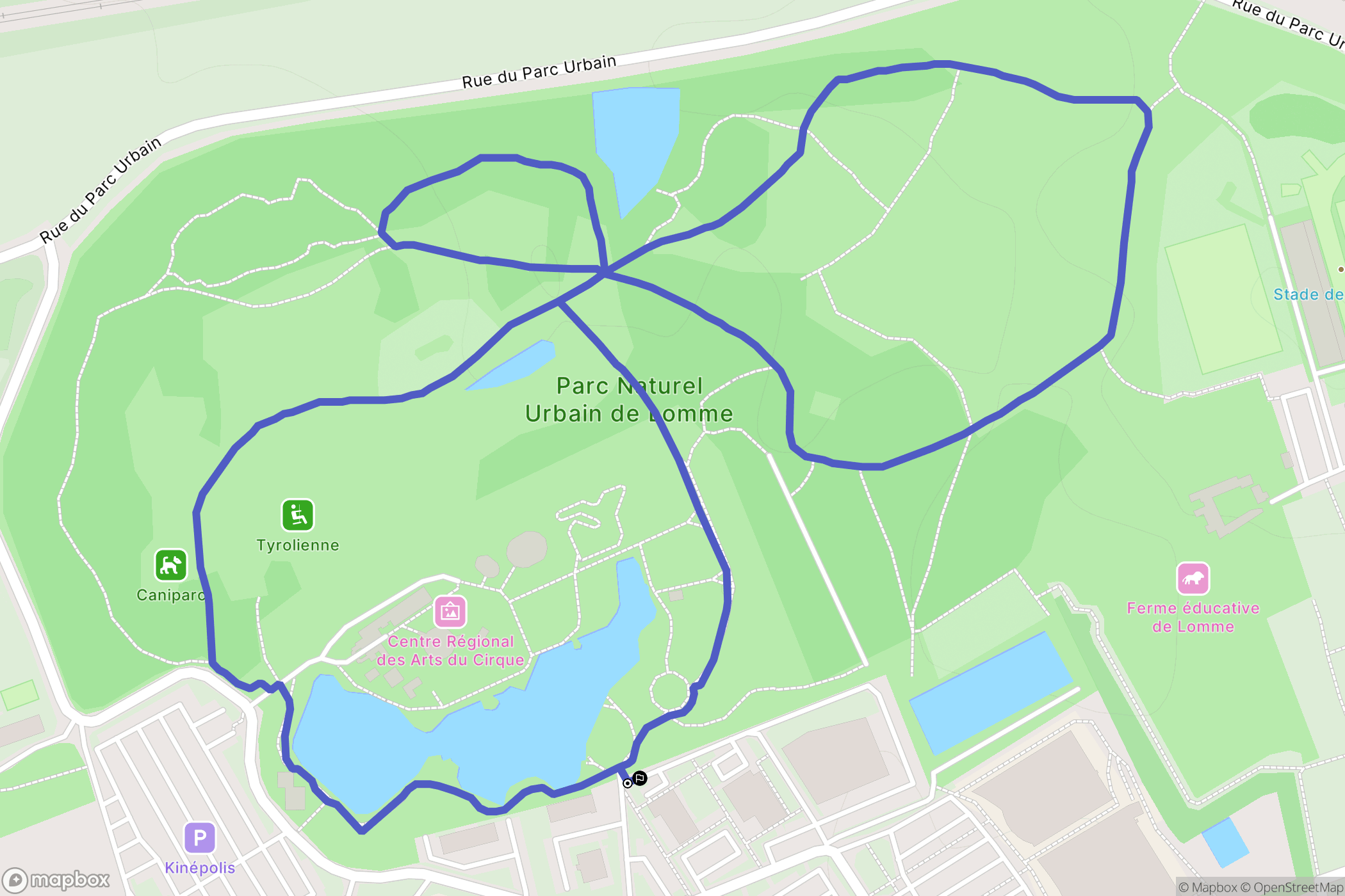 Lille : carte du parcours de randonnée - France