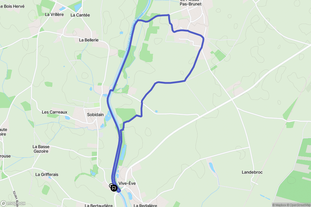 Nort-sur-Erdre : carte du parcours de randonnée - France