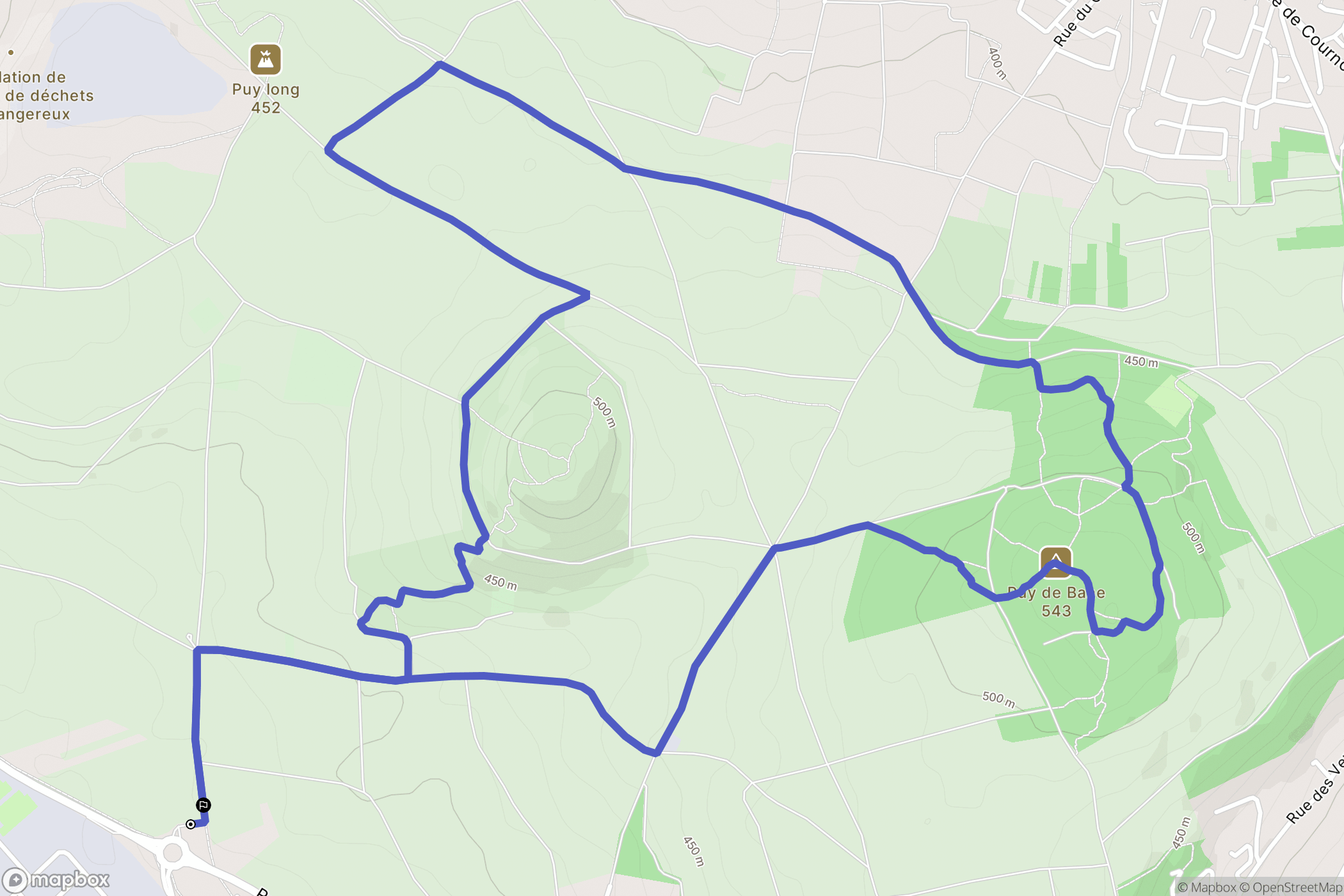 Cournon-d'Auvergne : carte du parcours de randonnée - France