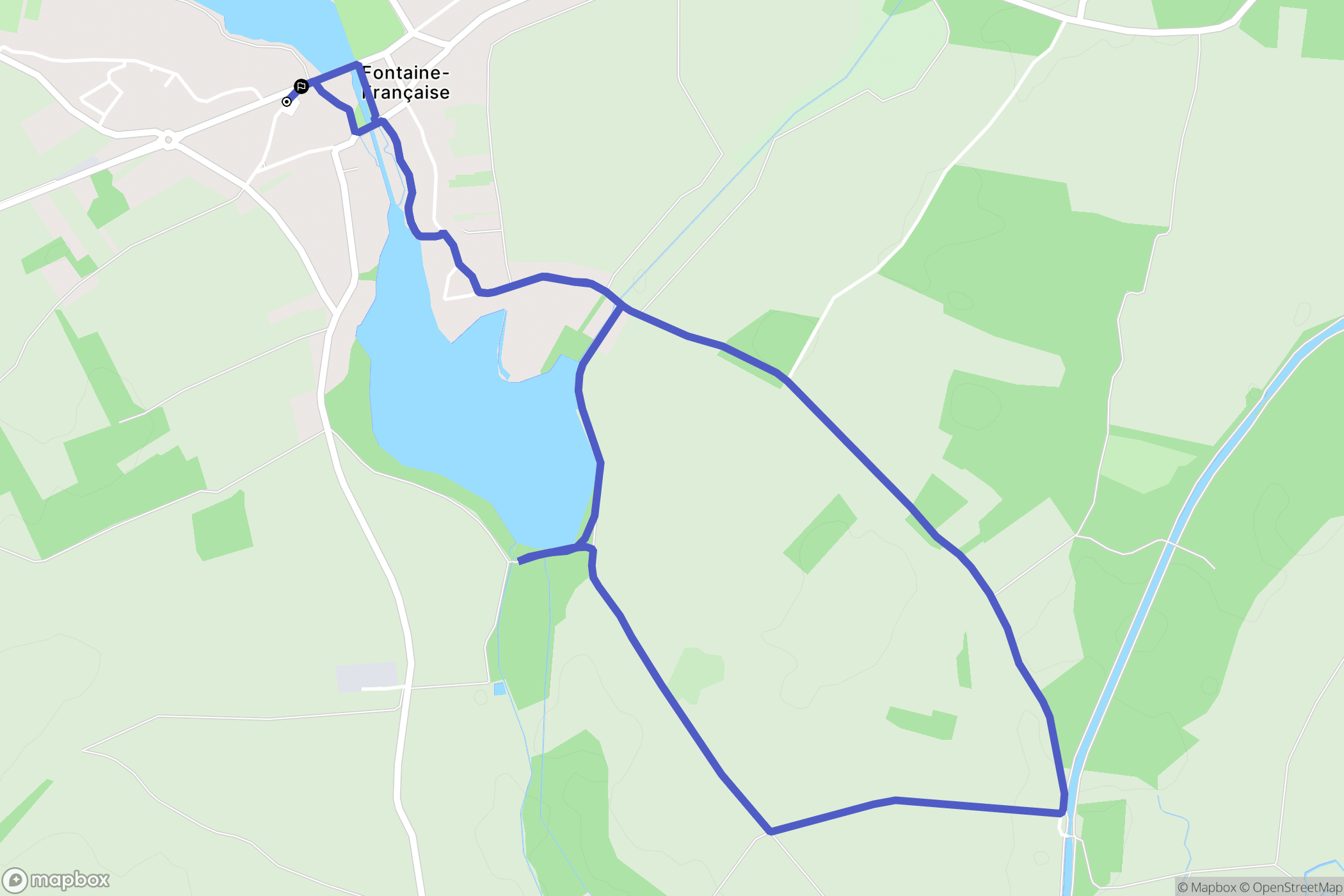 Fontaine-Française : carte du parcours de randonnée - France