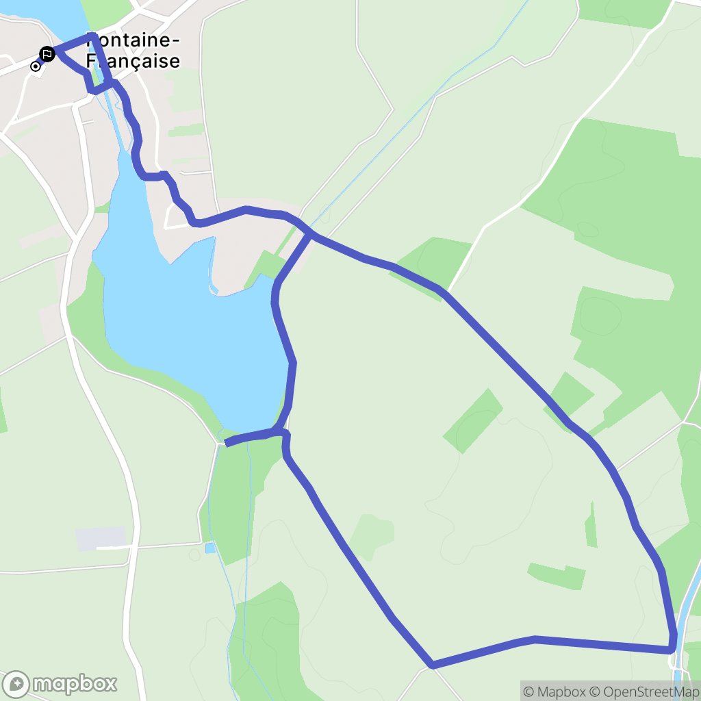 Fontaine-Française : carte du parcours de randonnée - France