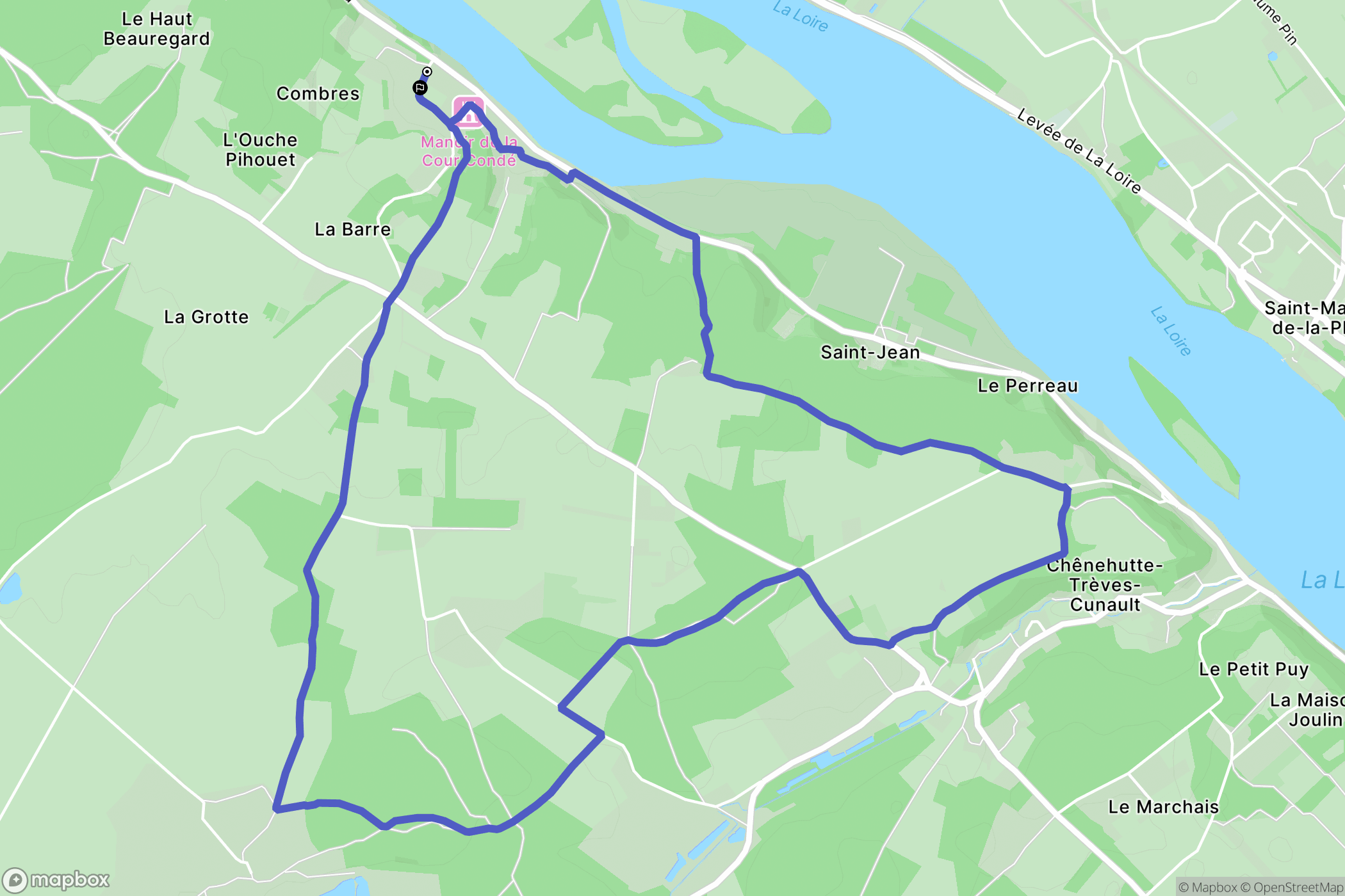 Gennes-Val-de-Loire : carte du parcours de randonnée - France