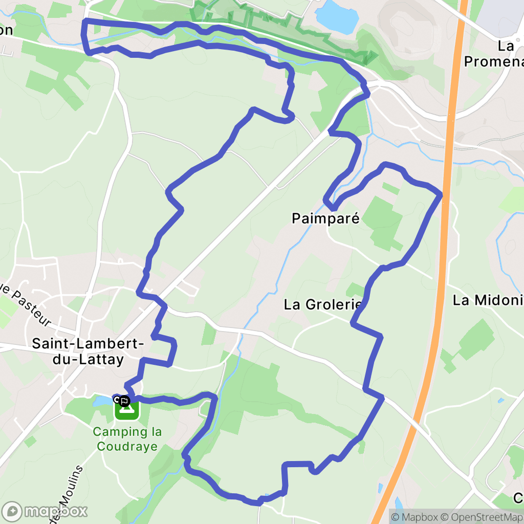 Val-du-Layon : carte du parcours de randonnée - France