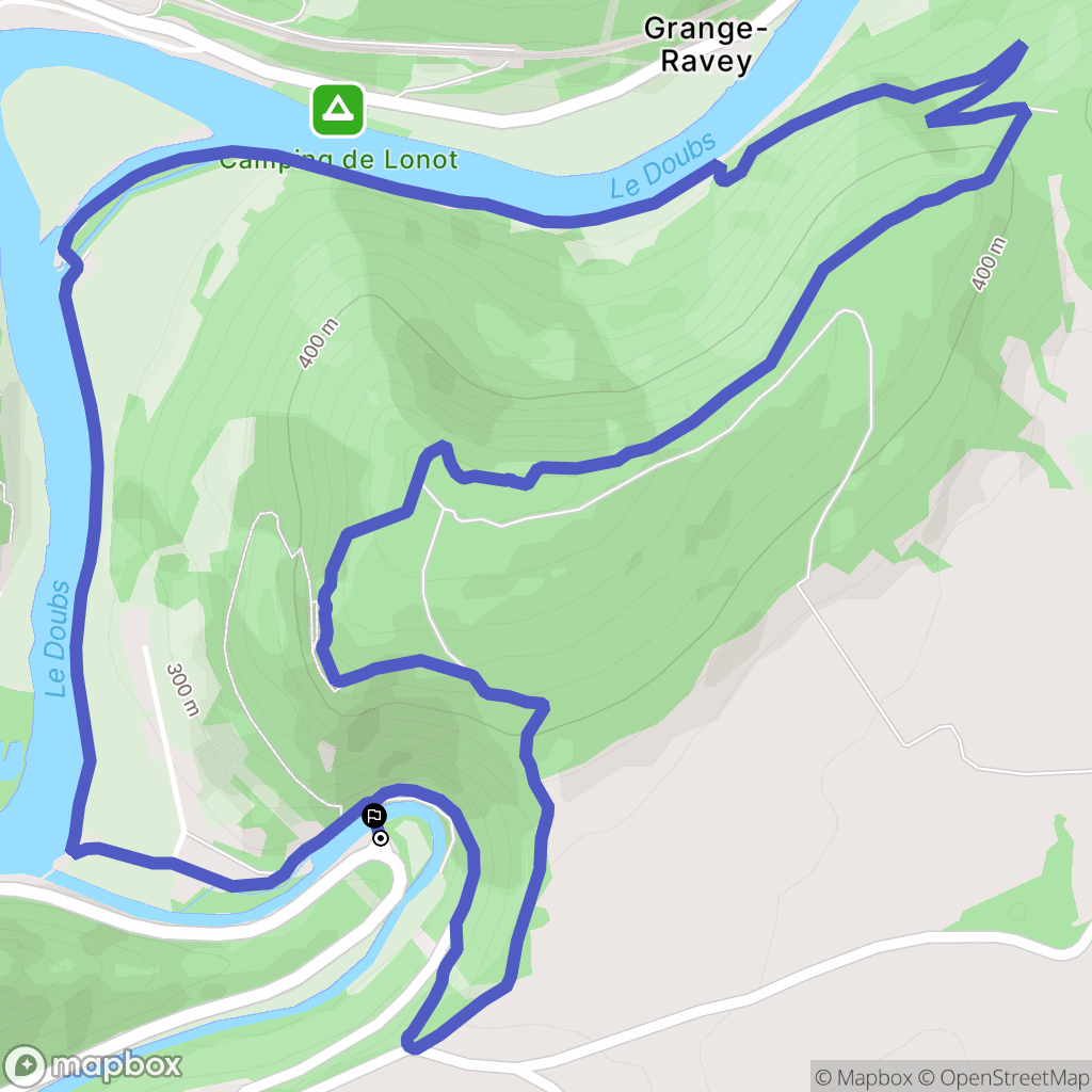 Baume-les-Dames : carte du parcours de randonnée - France