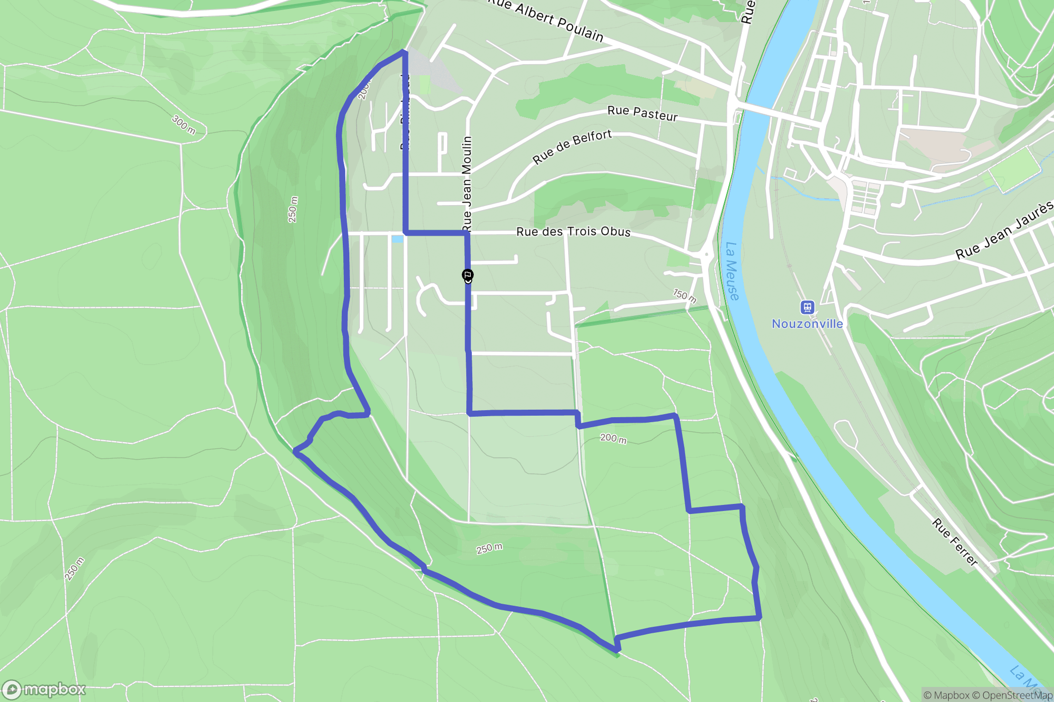 Nouzonville : carte du parcours de randonnée - France