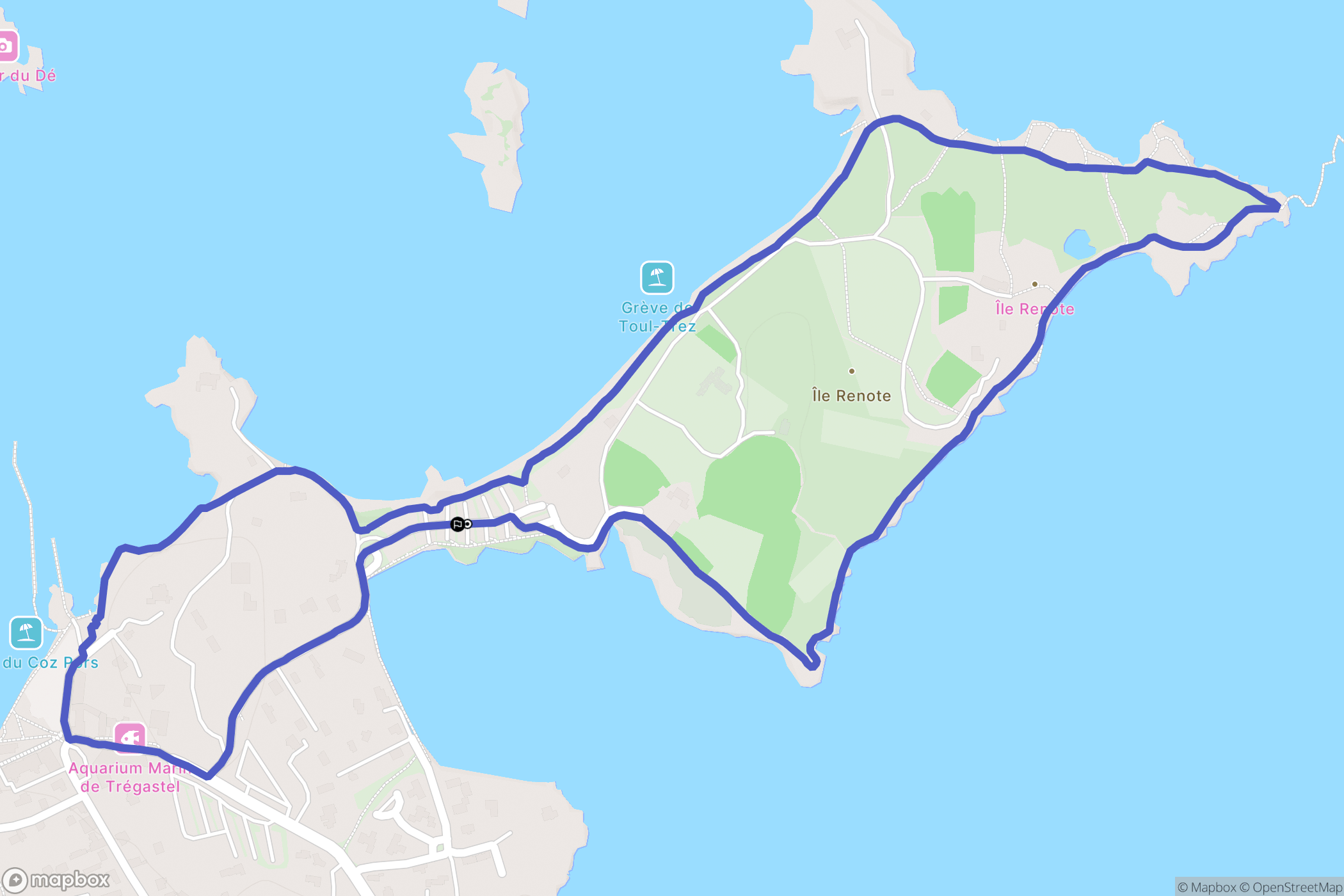 Trégastel : carte du parcours de randonnée - France