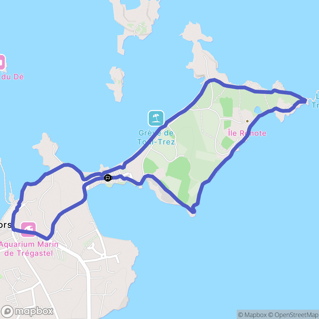 Trégastel : carte du parcours de randonnée - France