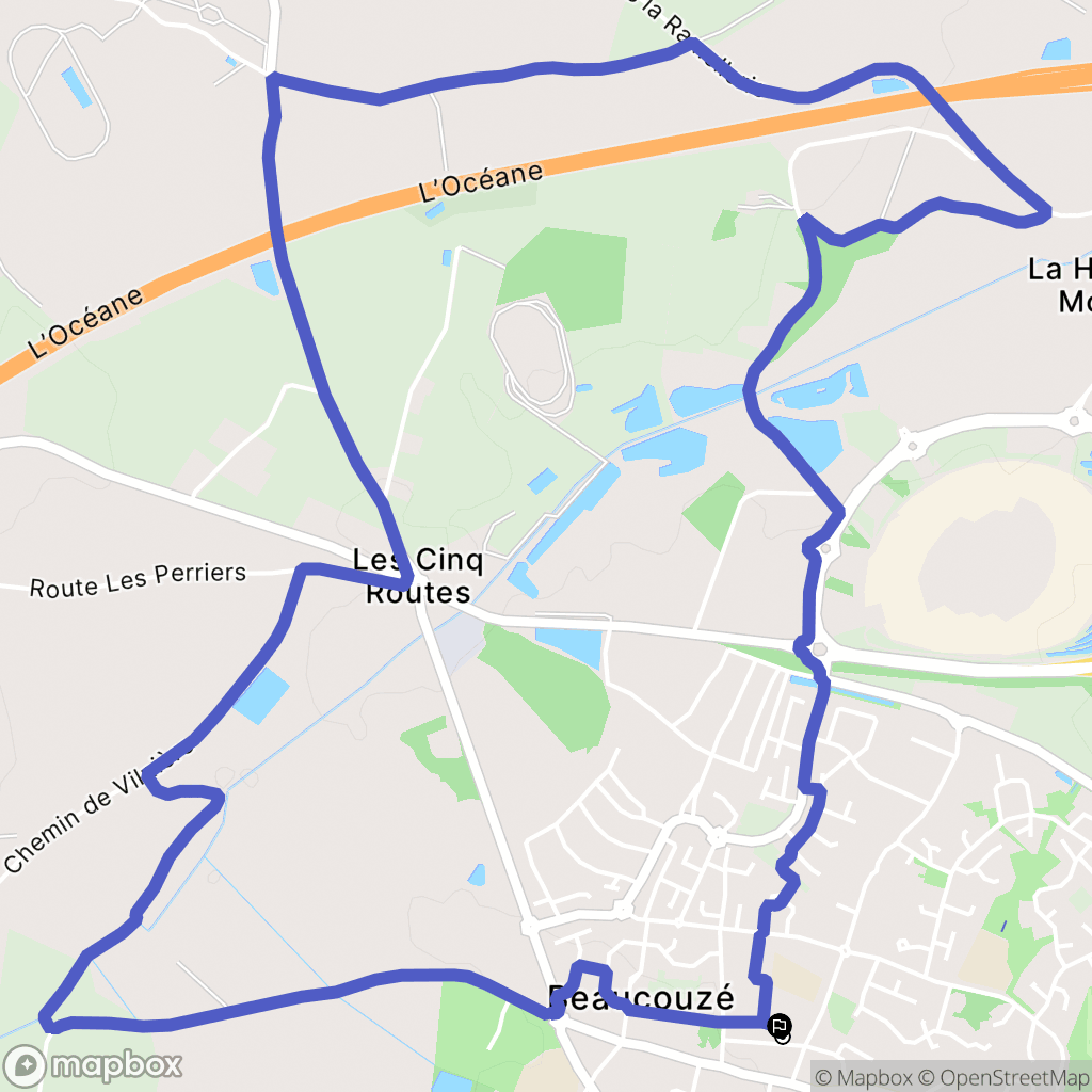 Beaucouzé : carte du parcours de randonnée - France