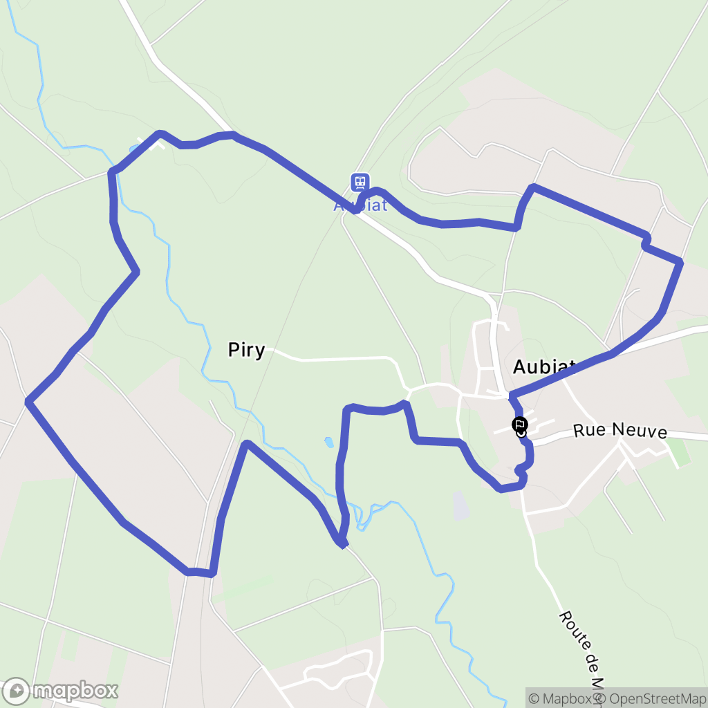 Aubiat : carte du parcours de randonnée - France